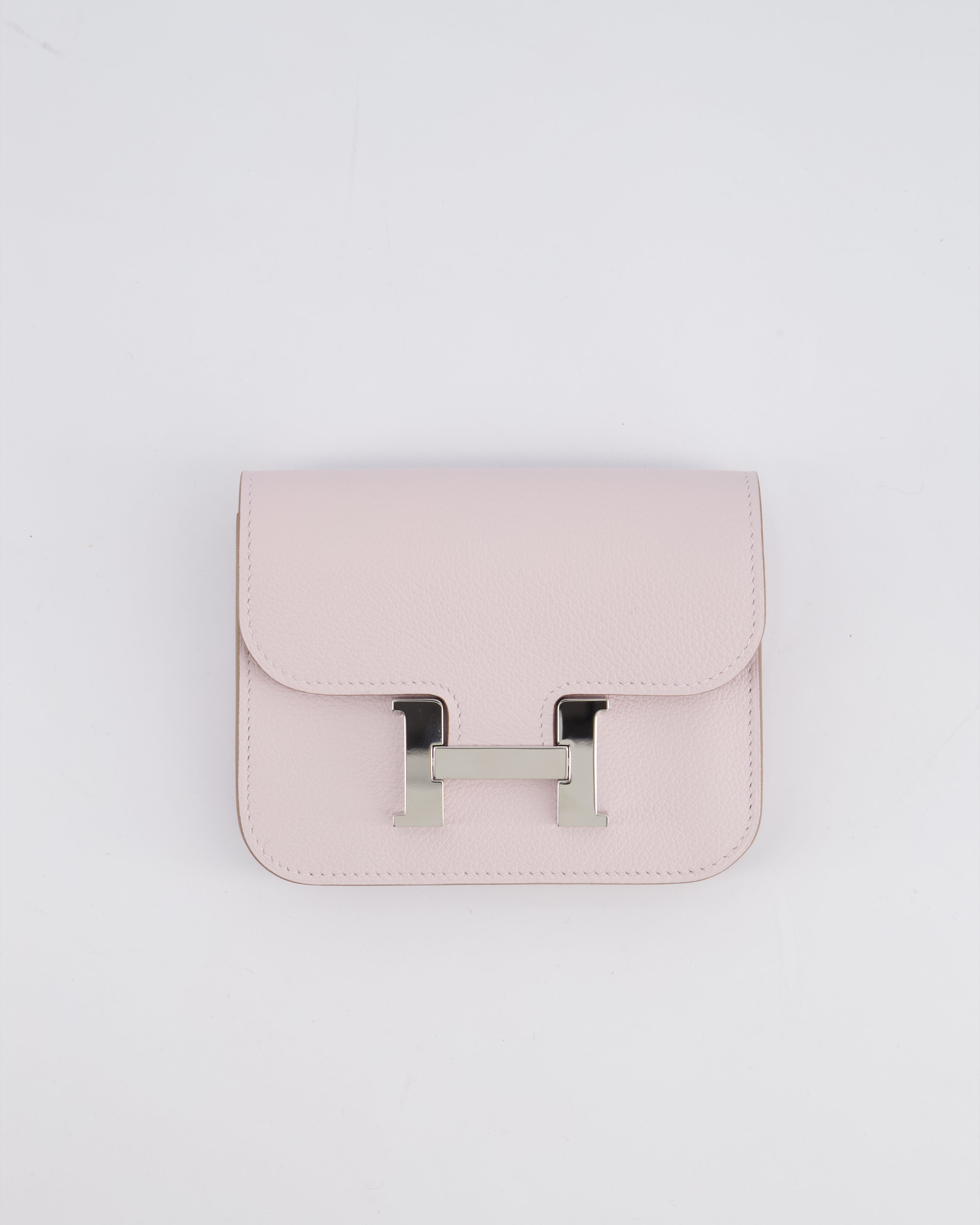 Hermès Constance Slim Belt Wallet Bag in Mauve Pale Evercolor Leather with Palladium Hardware
