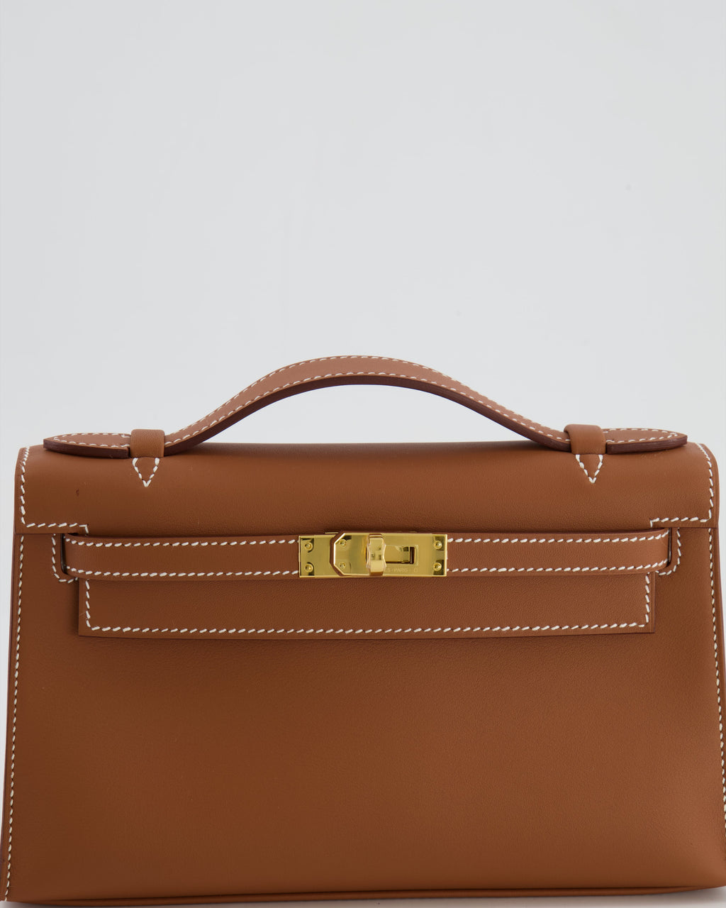 *RARE* Hermès Mini Kelly Pochette Bag in Gold Swift Leather with Gold Hardware