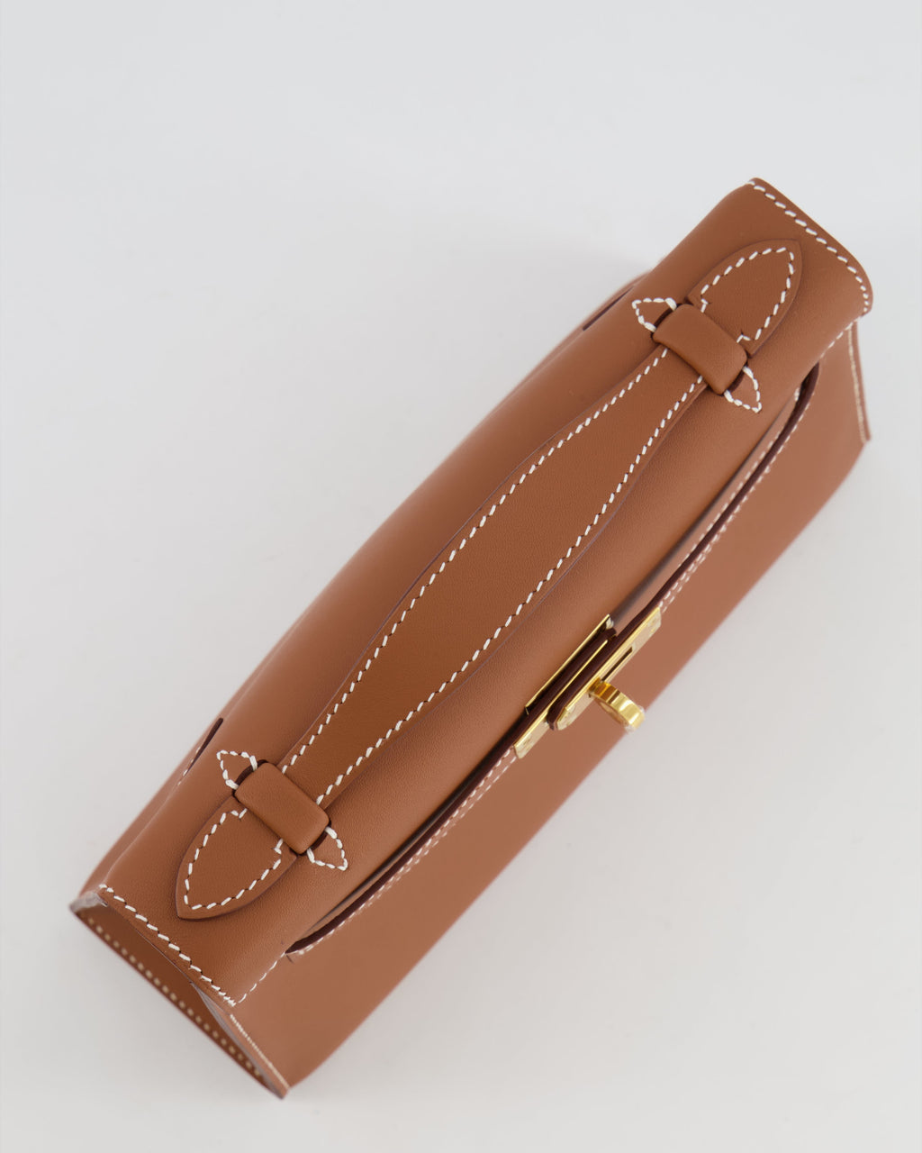 *RARE* Hermès Mini Kelly Pochette Bag in Gold Swift Leather with Gold Hardware
