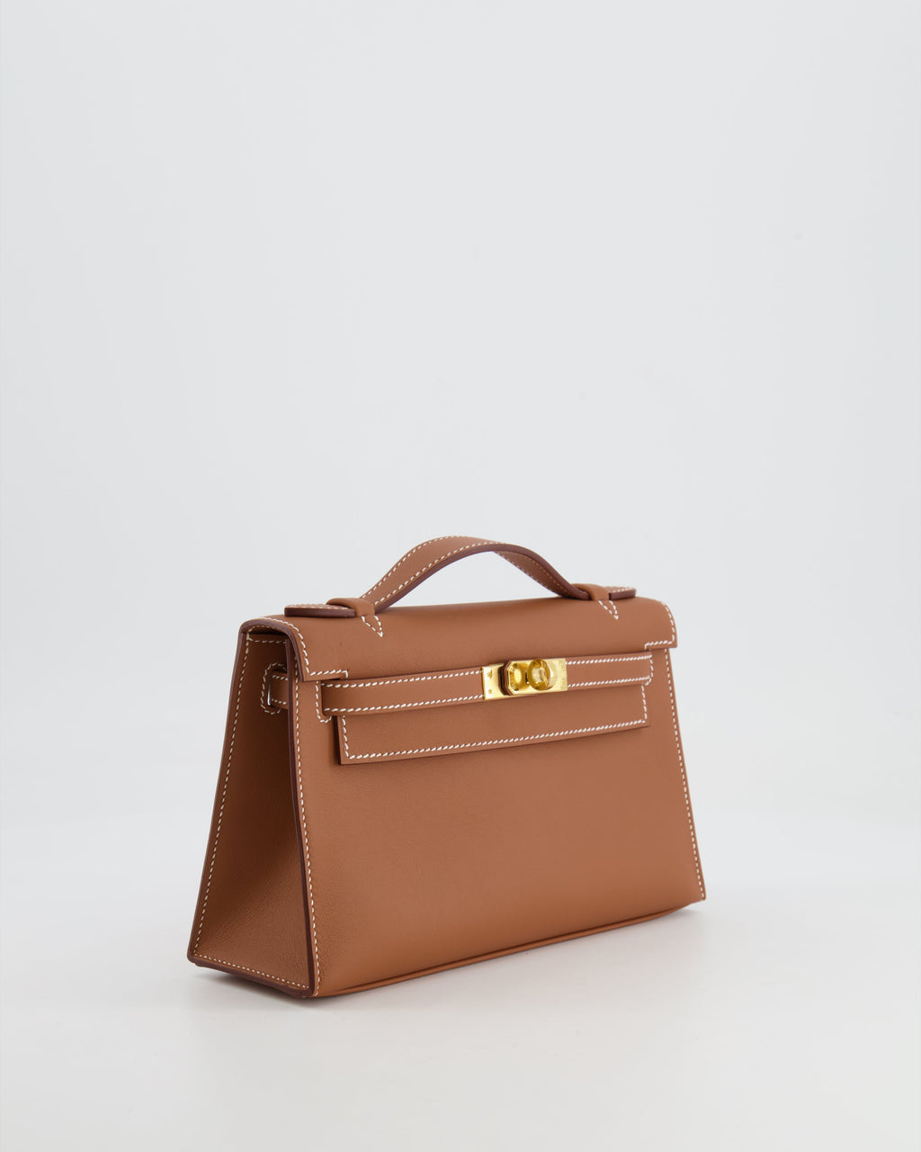 *RARE* Hermès Mini Kelly Pochette Bag in Gold Swift Leather with Gold Hardware