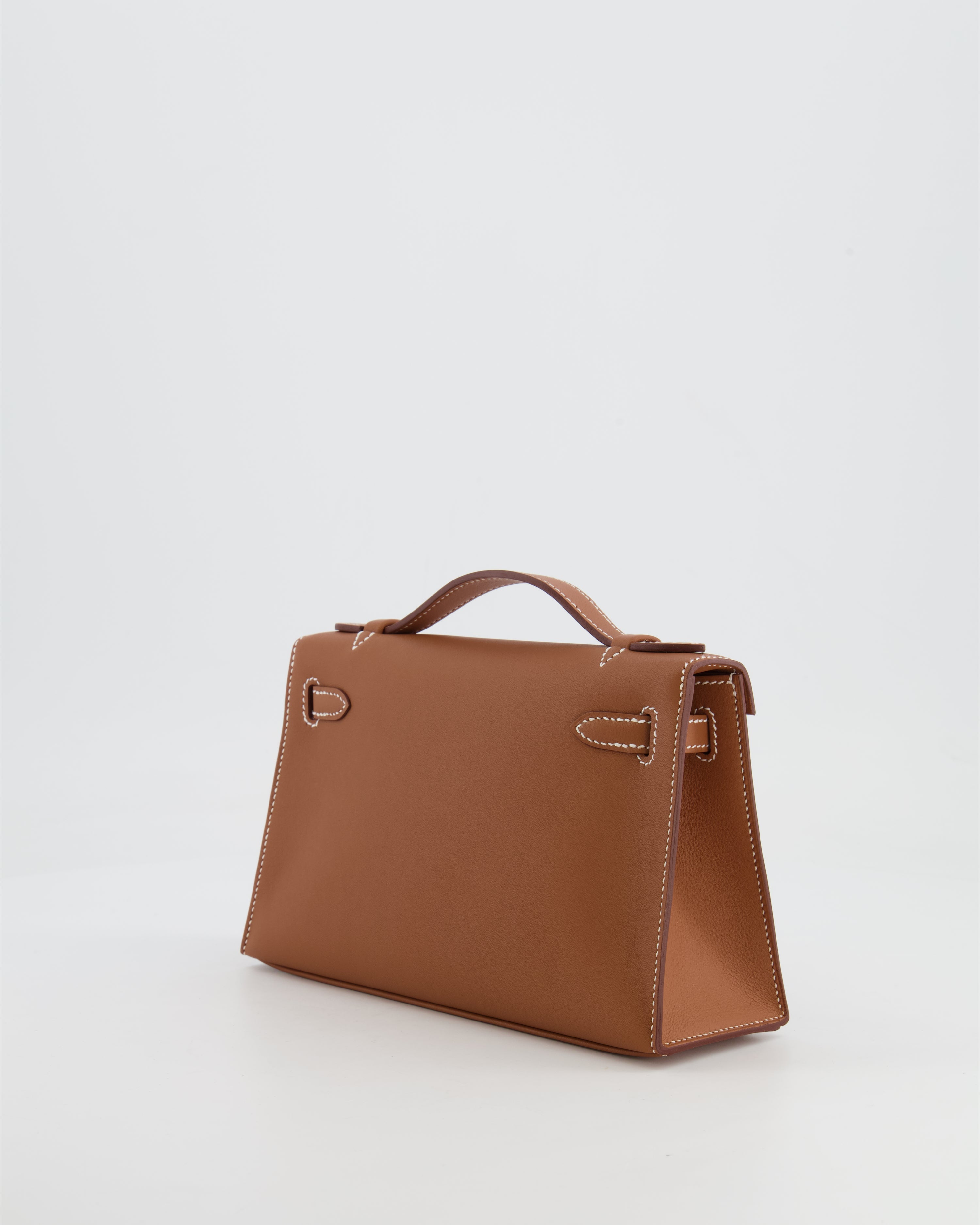 *RARE* Hermès Mini Kelly Pochette Bag in Gold Swift Leather with Gold Hardware
