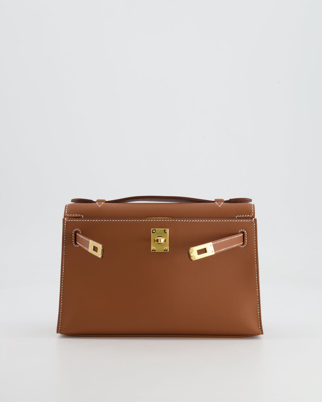 *RARE* Hermès Mini Kelly Pochette Bag in Gold Swift Leather with Gold Hardware