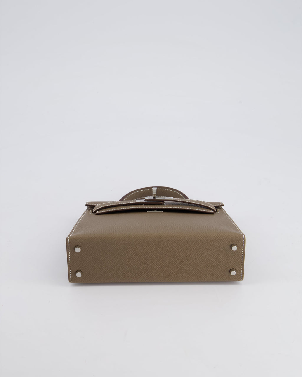 *HOT* Hermès Mini Kelly II 20 Bag in Etoupe Epsom Leather with Palladium Hardware