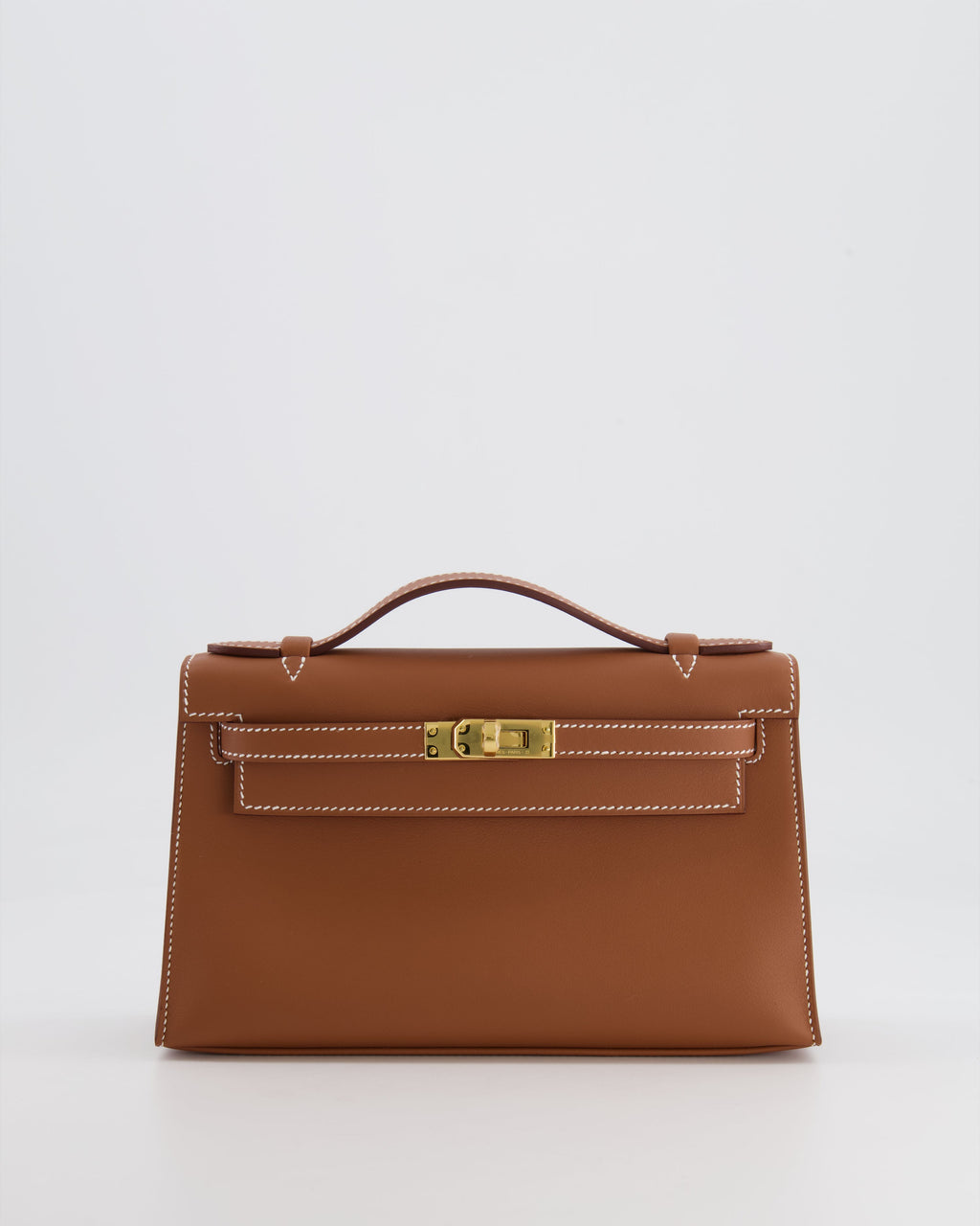 *RARE* Hermès Mini Kelly Pochette Bag in Gold Swift Leather with Gold Hardware