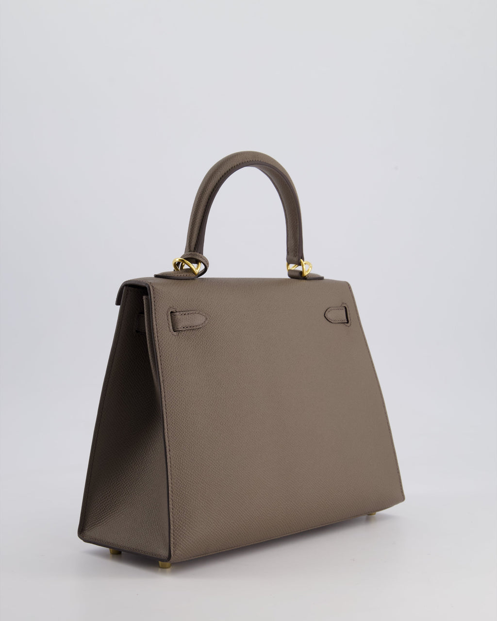 *RARE* Hermès Kelly 25 Sellier Bag in Gris Etain Epsom Leather with Gold Hardware