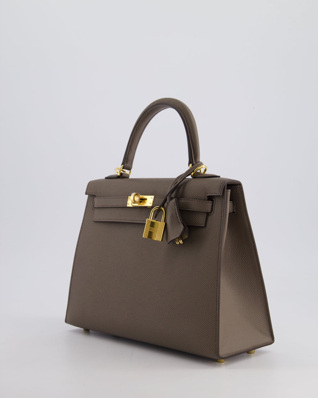*RARE* Hermès Kelly 25 Sellier Bag in Gris Etain Epsom Leather with Gold Hardware