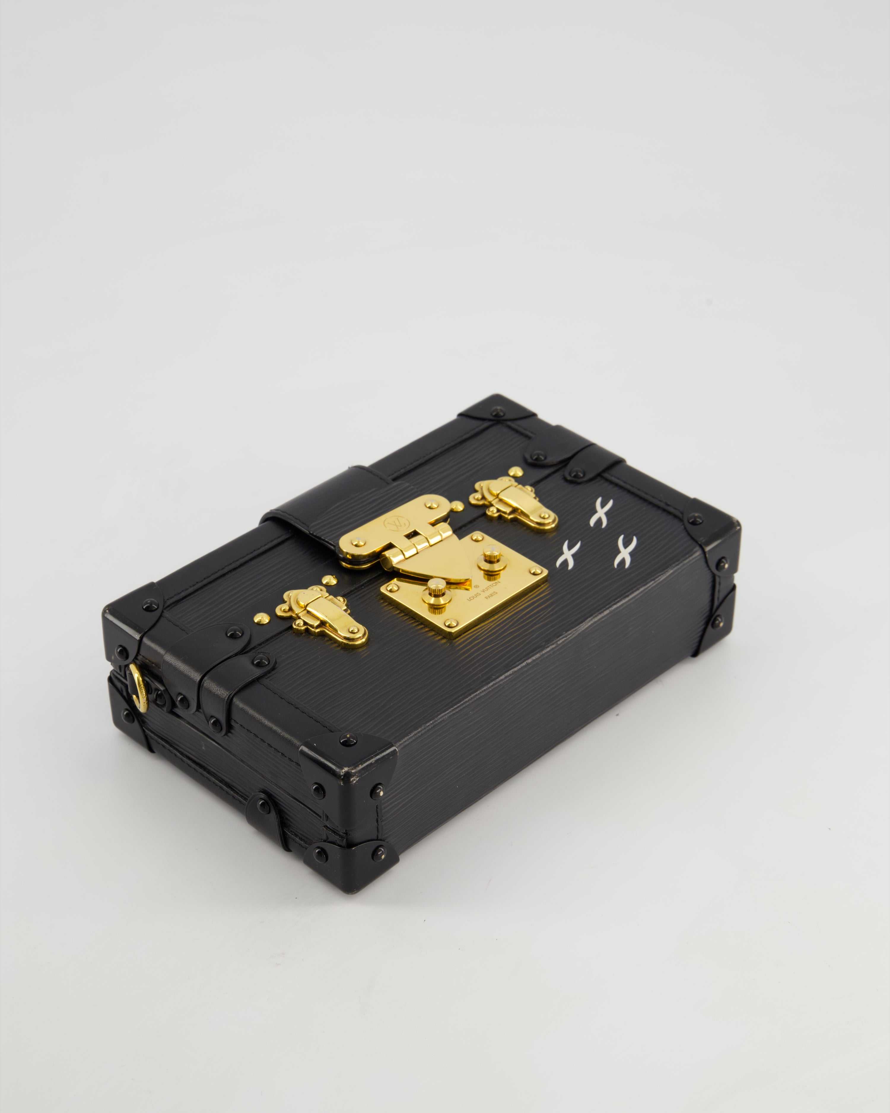 Louis Vuitton Black Petite Malle Bag in Epi Leather with Gold Hardware RRP £4,600