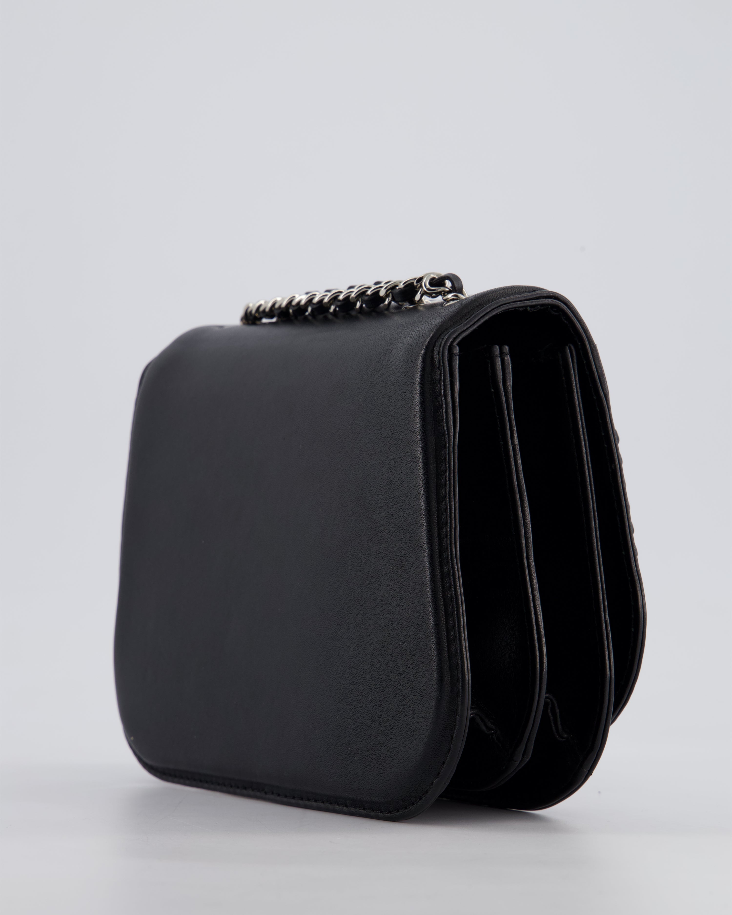 Chanel Braided Chic Flap Bag in Black Lambskin Leather with Silver Hardware