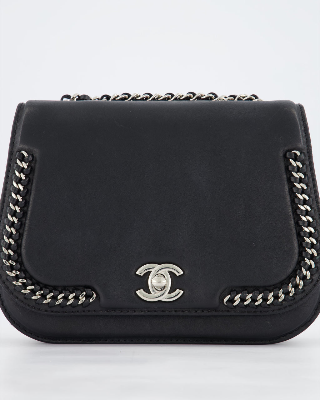 Chanel Braided Chic Flap Bag in Black Lambskin Leather with Silver Hardware