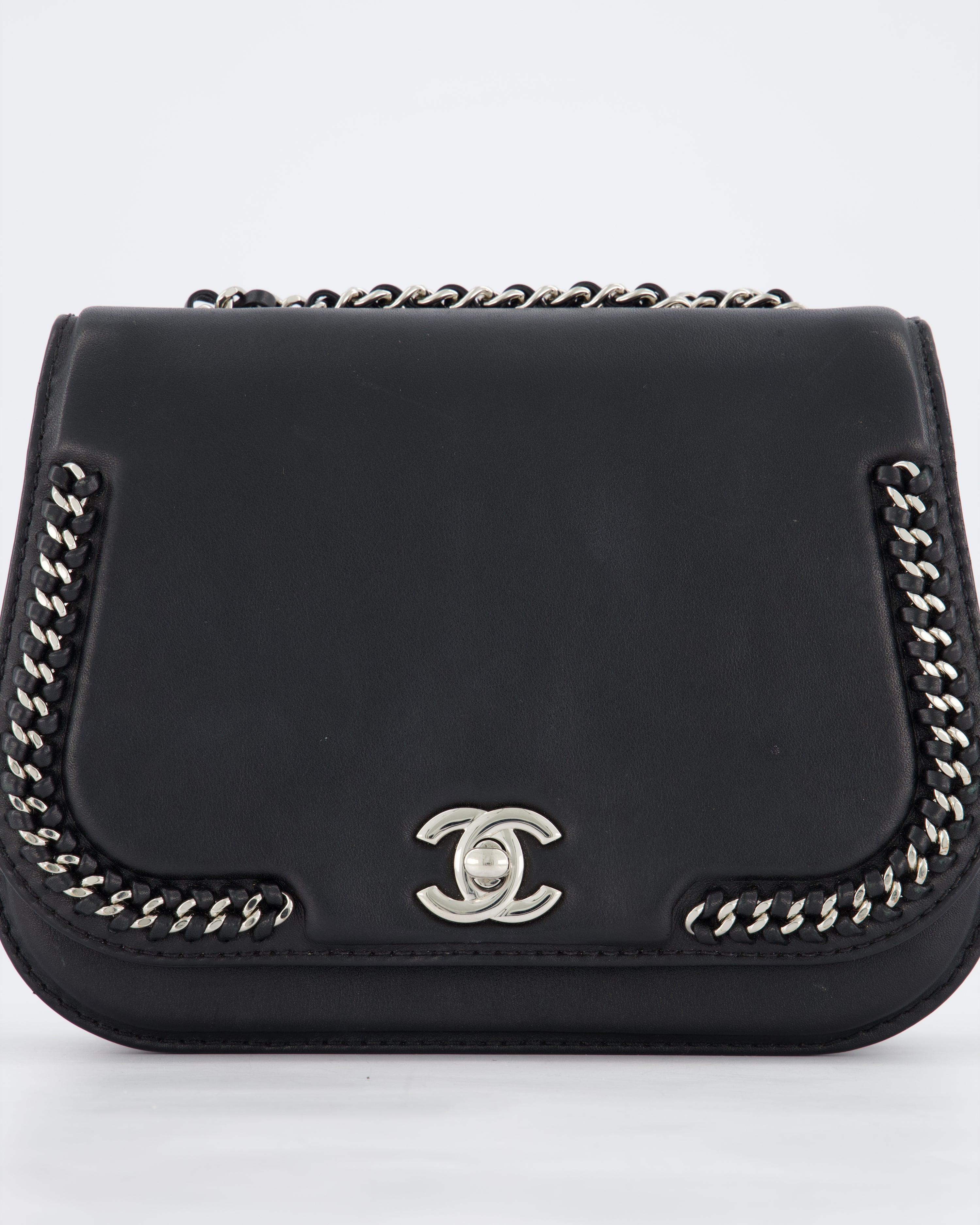 Chanel Braided Chic Flap Bag in Black Lambskin Leather with Silver Hardware