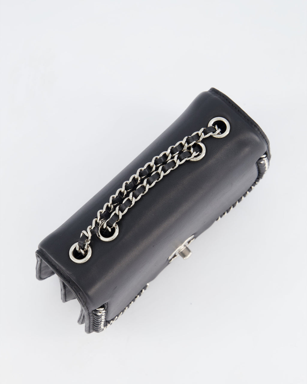 Chanel Braided Chic Flap Bag in Black Lambskin Leather with Silver Hardware