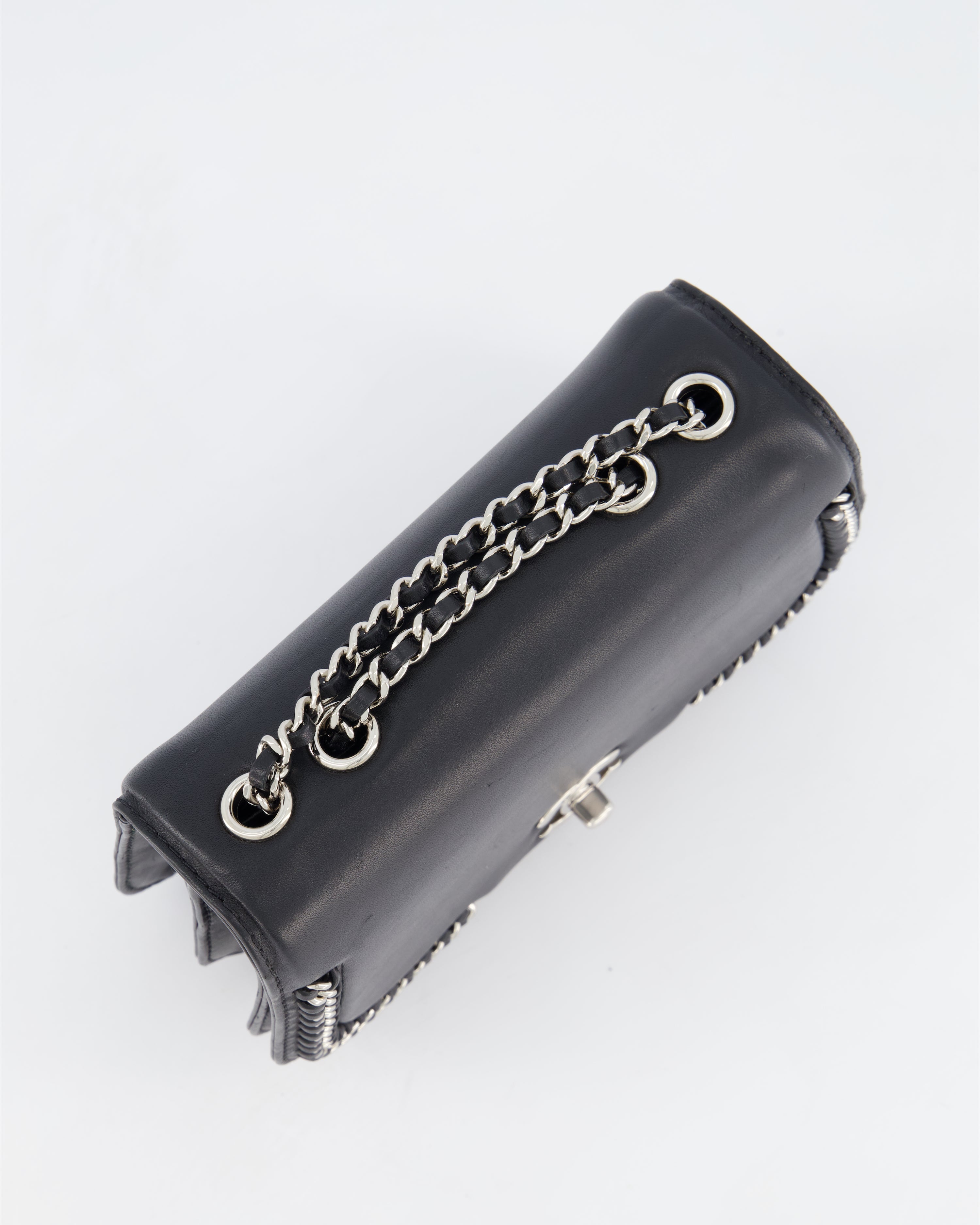 Chanel Braided Chic Flap Bag in Black Lambskin Leather with Silver Hardware