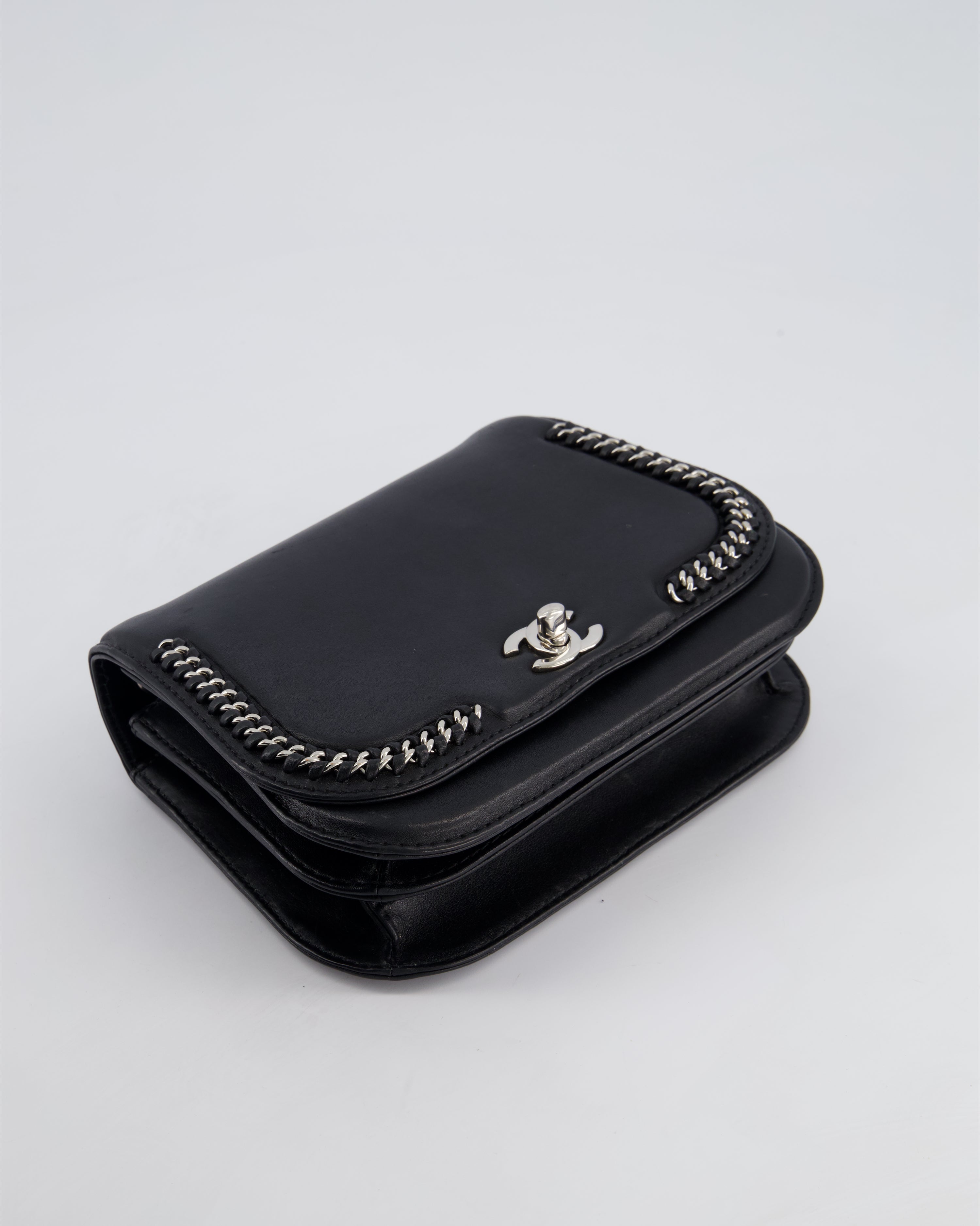Chanel Braided Chic Flap Bag in Black Lambskin Leather with Silver Hardware