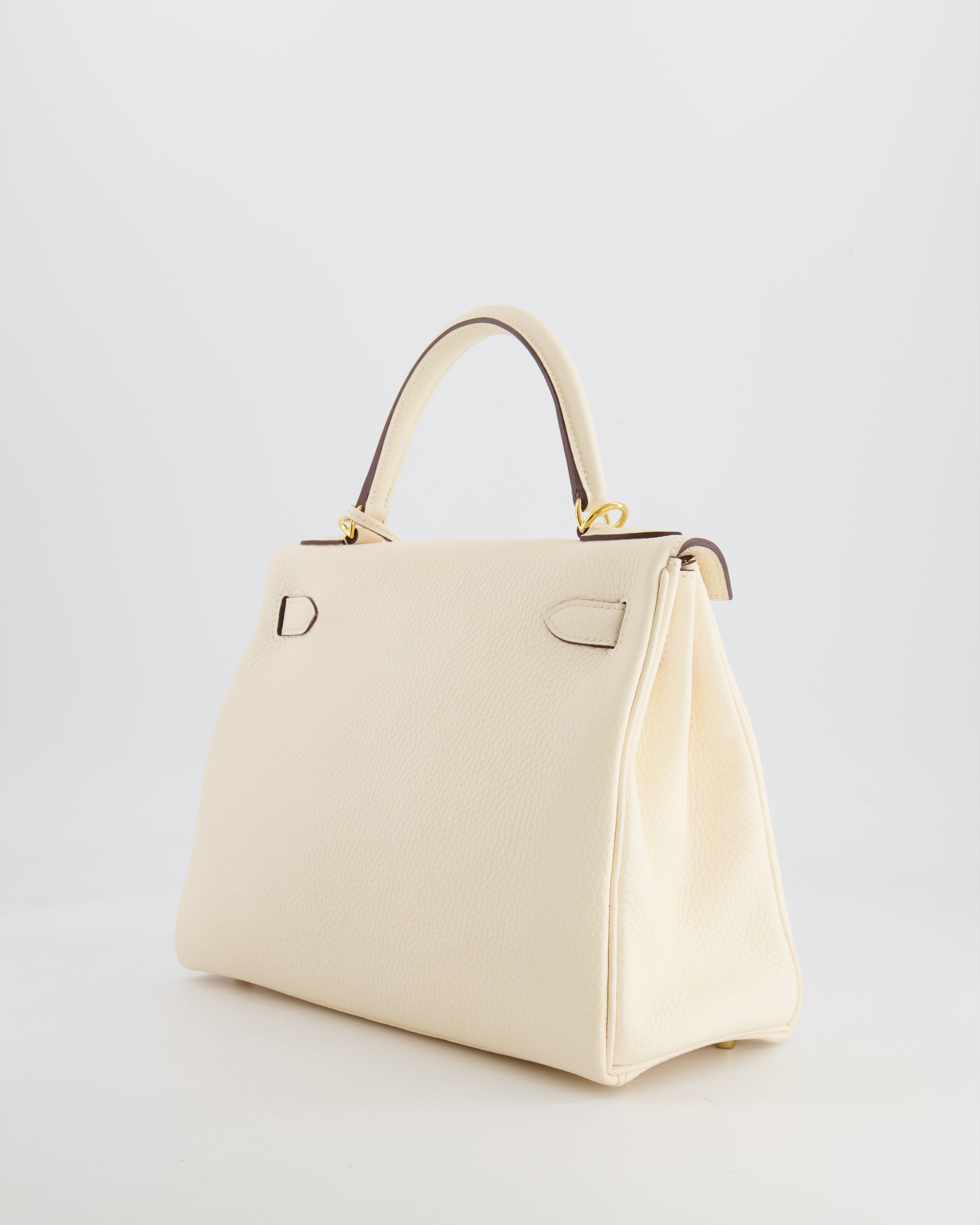 Hermès Kelly 28 Retourne Bag in Nata Clemence Leather with Gold Hardware