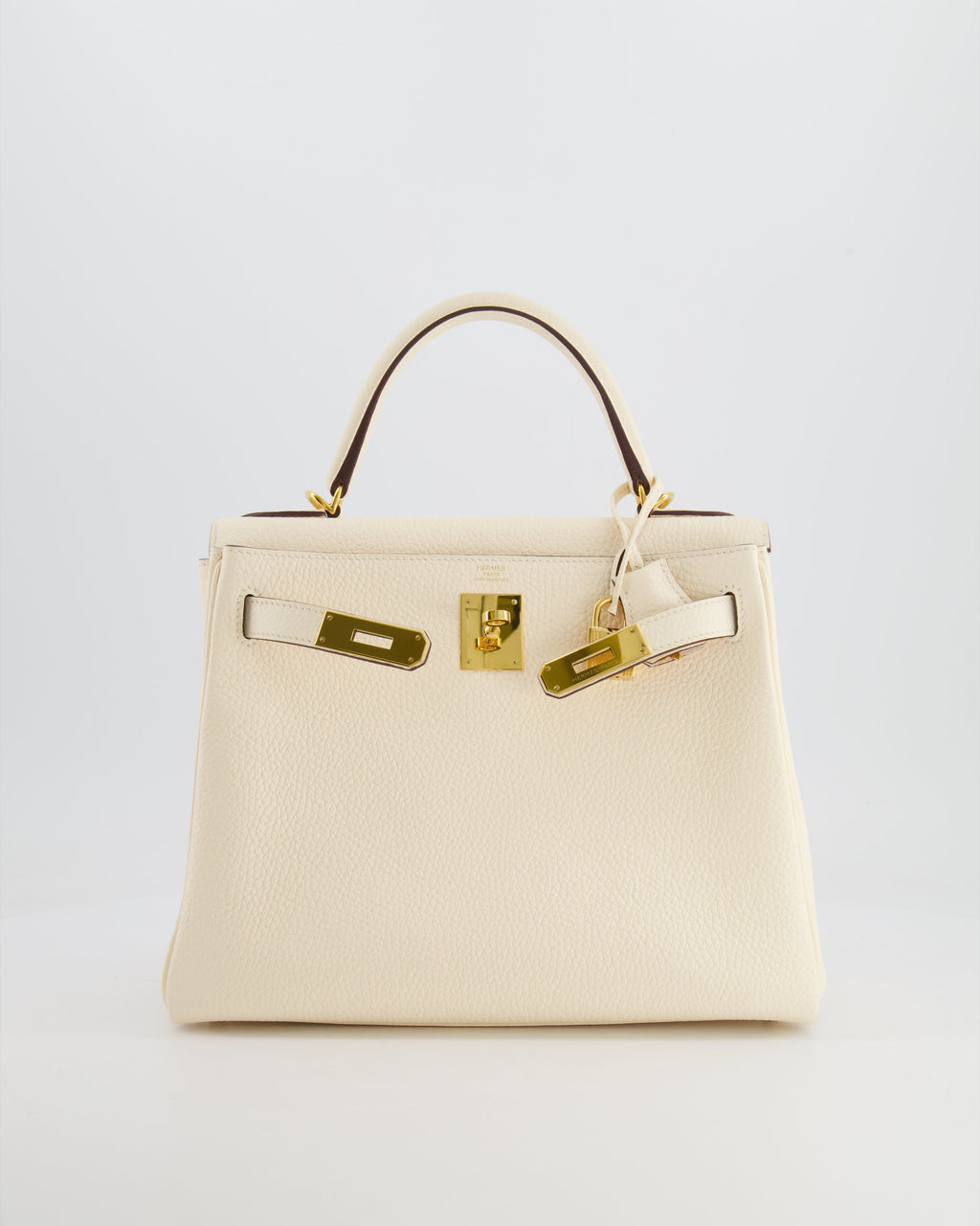 Hermès Kelly 28 Retourne Bag in Nata Clemence Leather with Gold Hardware