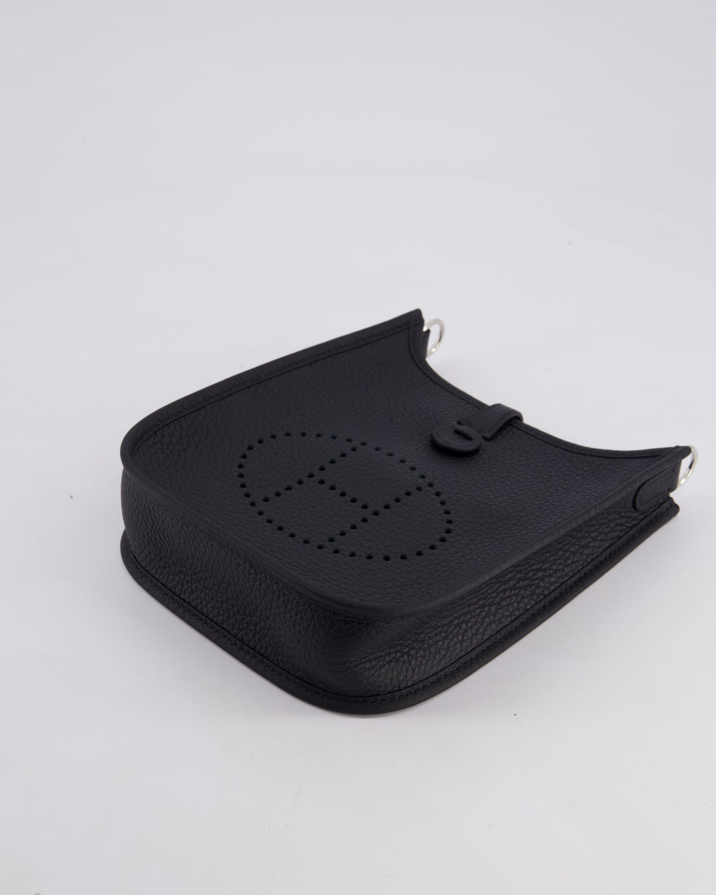 Hermès Mini Evelyne 16 Bag in Noir Clemence Leather with Palladium Hardware