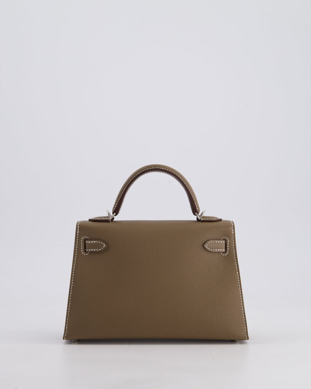 *HOT* Hermès Mini Kelly II 20 Bag in Etoupe Epsom Leather with Palladium Hardware