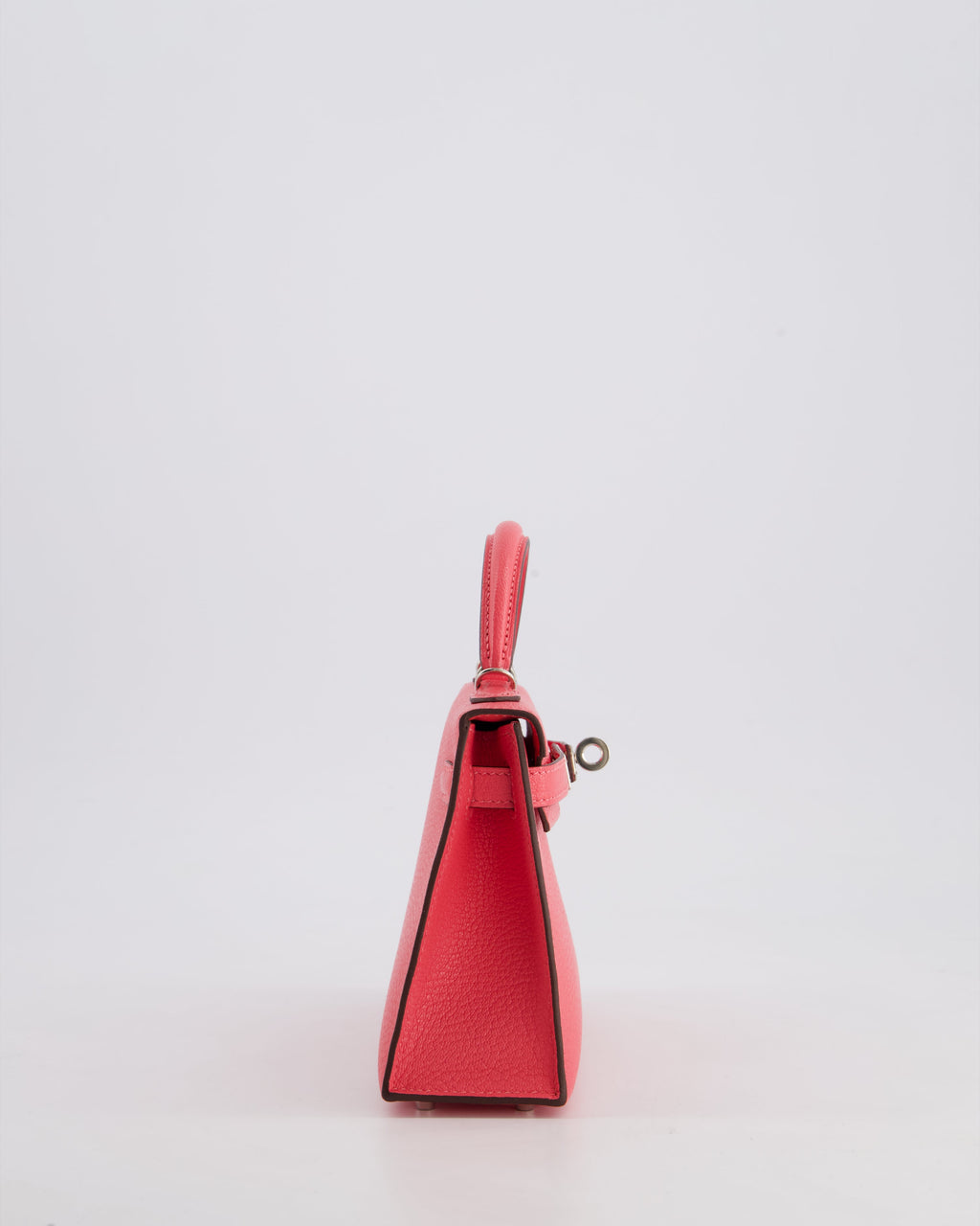 *HOT* Hermès Mini Kelly II 20 Bag in Rose Lipstick Chevre Mysore Leather with Palladium Hardware