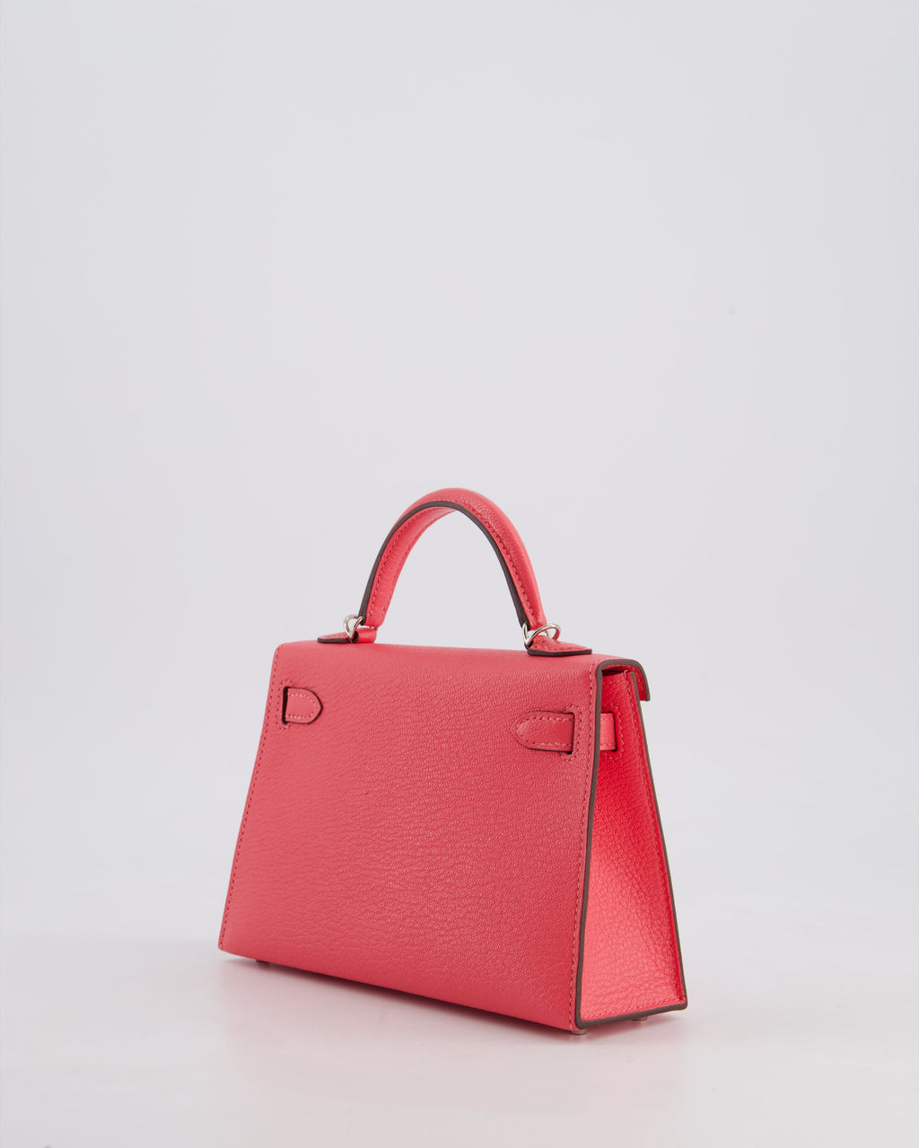 *HOT* Hermès Mini Kelly II 20 Bag in Rose Lipstick Chevre Mysore Leather with Palladium Hardware
