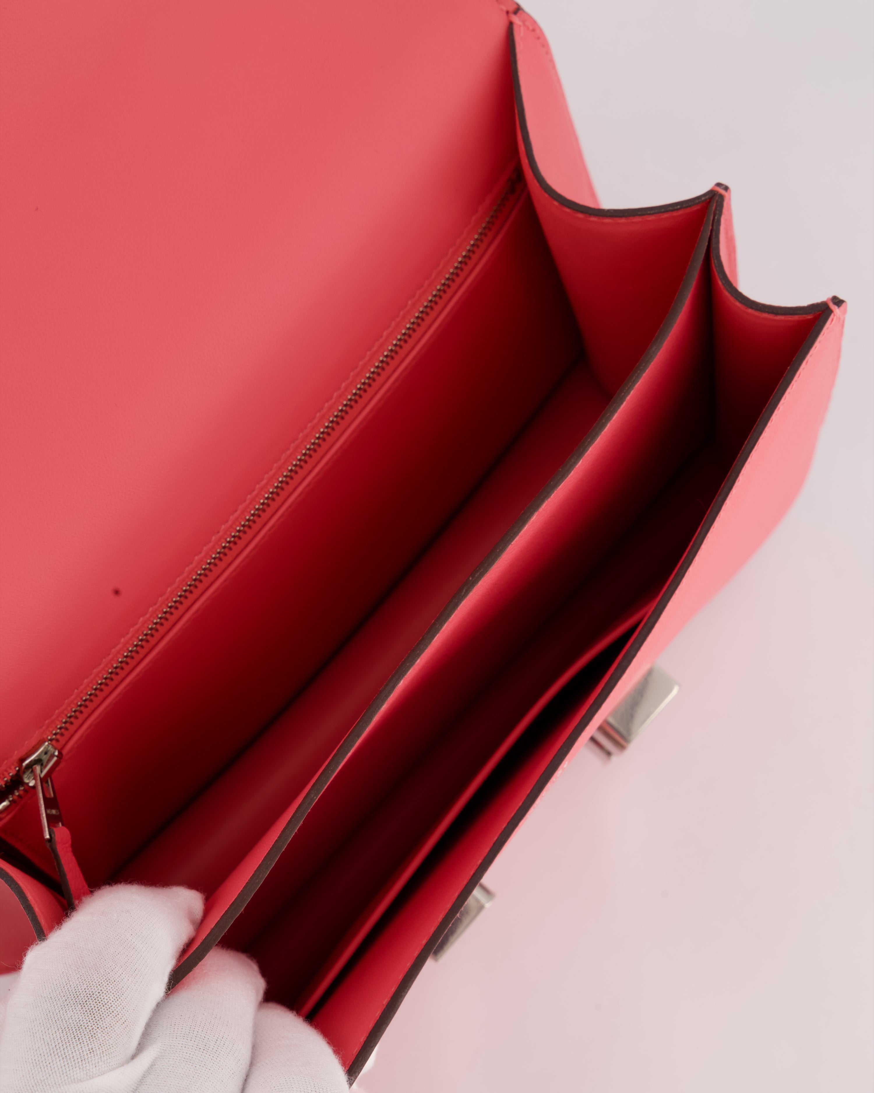 *HOT* Hermès Constance III 24 Bag in Rose Azalee Evercolour Leather with Palladium Hardware
