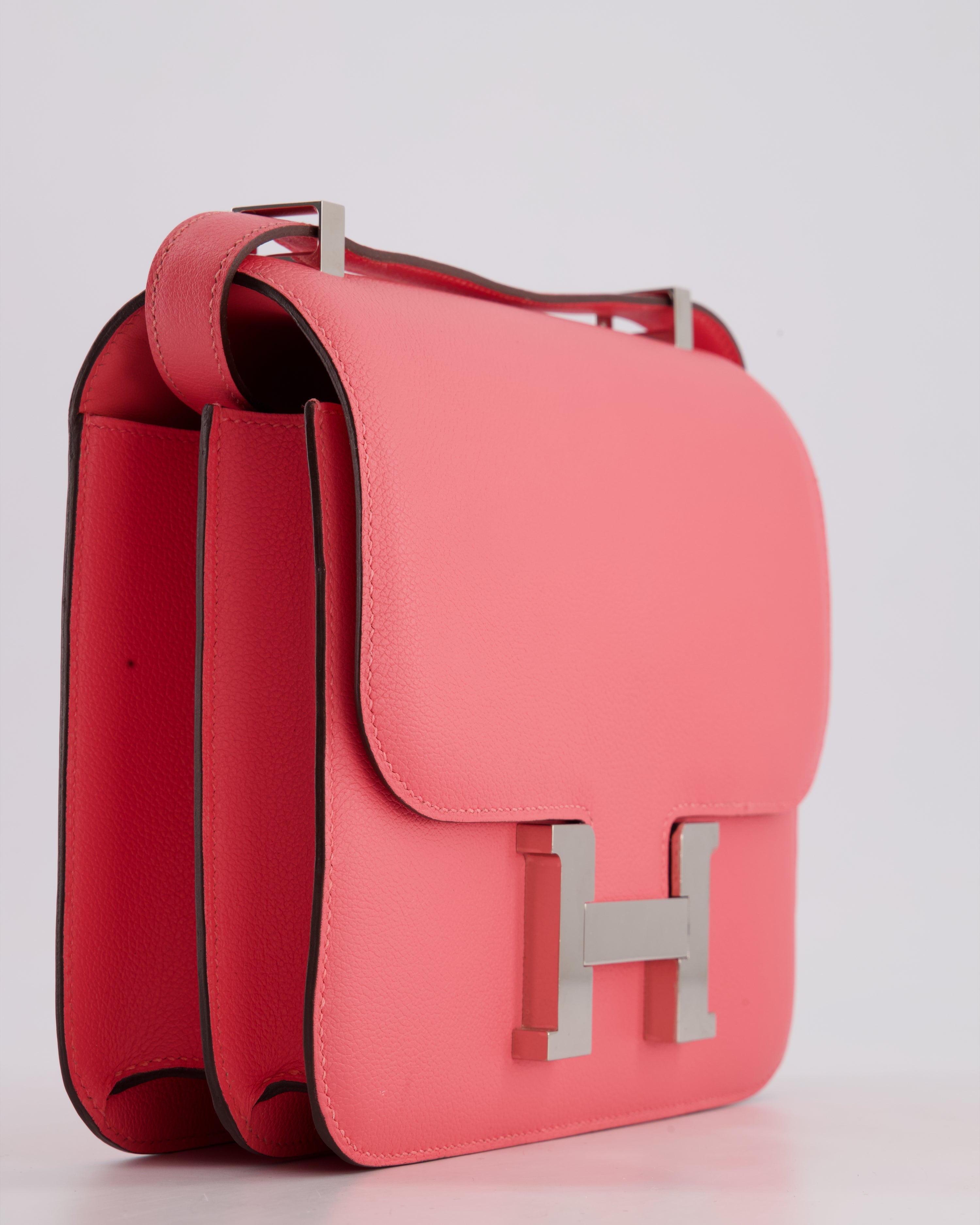 *HOT* Hermès Constance III 24 Bag in Rose Azalee Evercolour Leather with Palladium Hardware