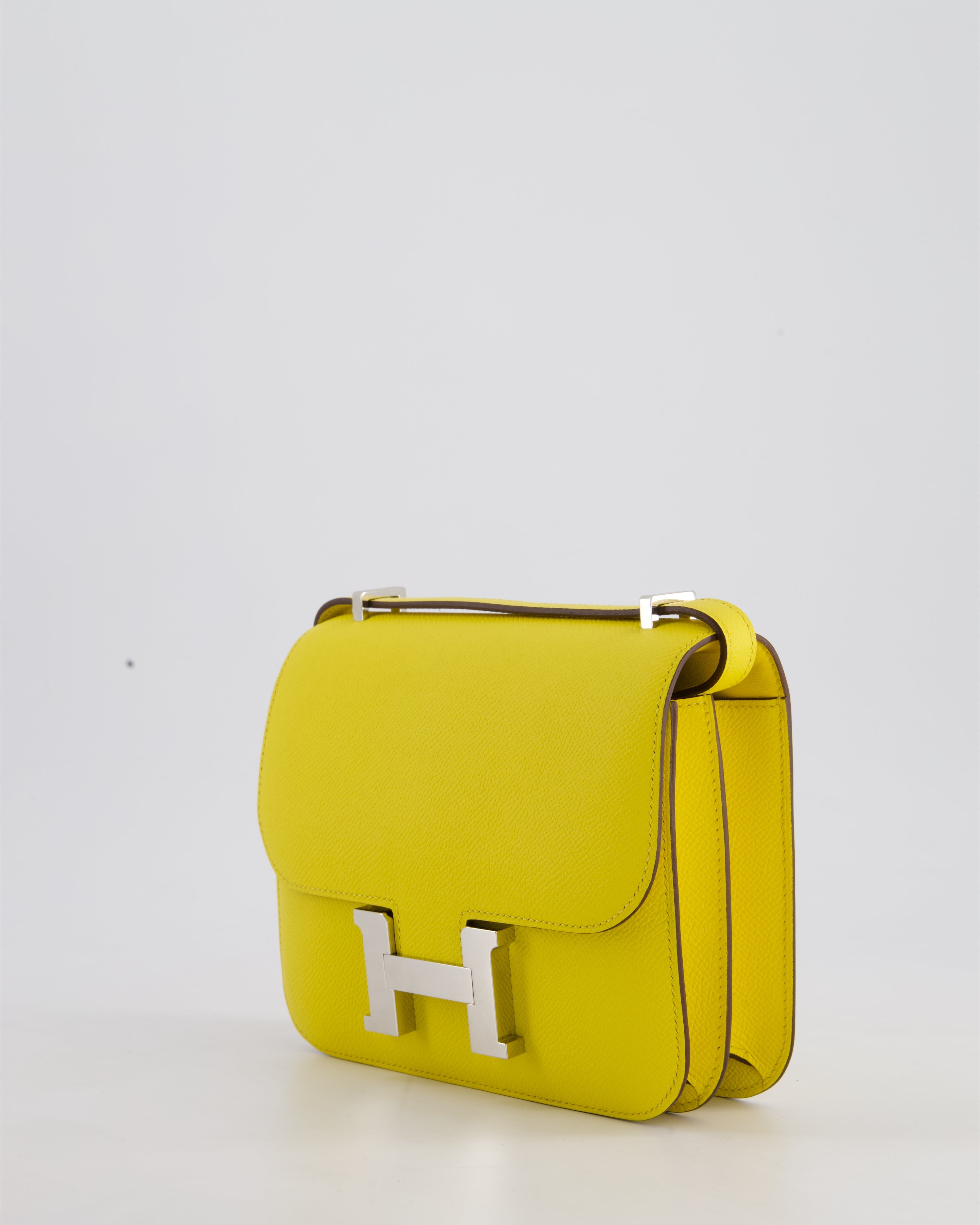 Hermès Constance III 18 Miroir Bag in Jaune De Naples Epsom Leather with Palladium Hardware