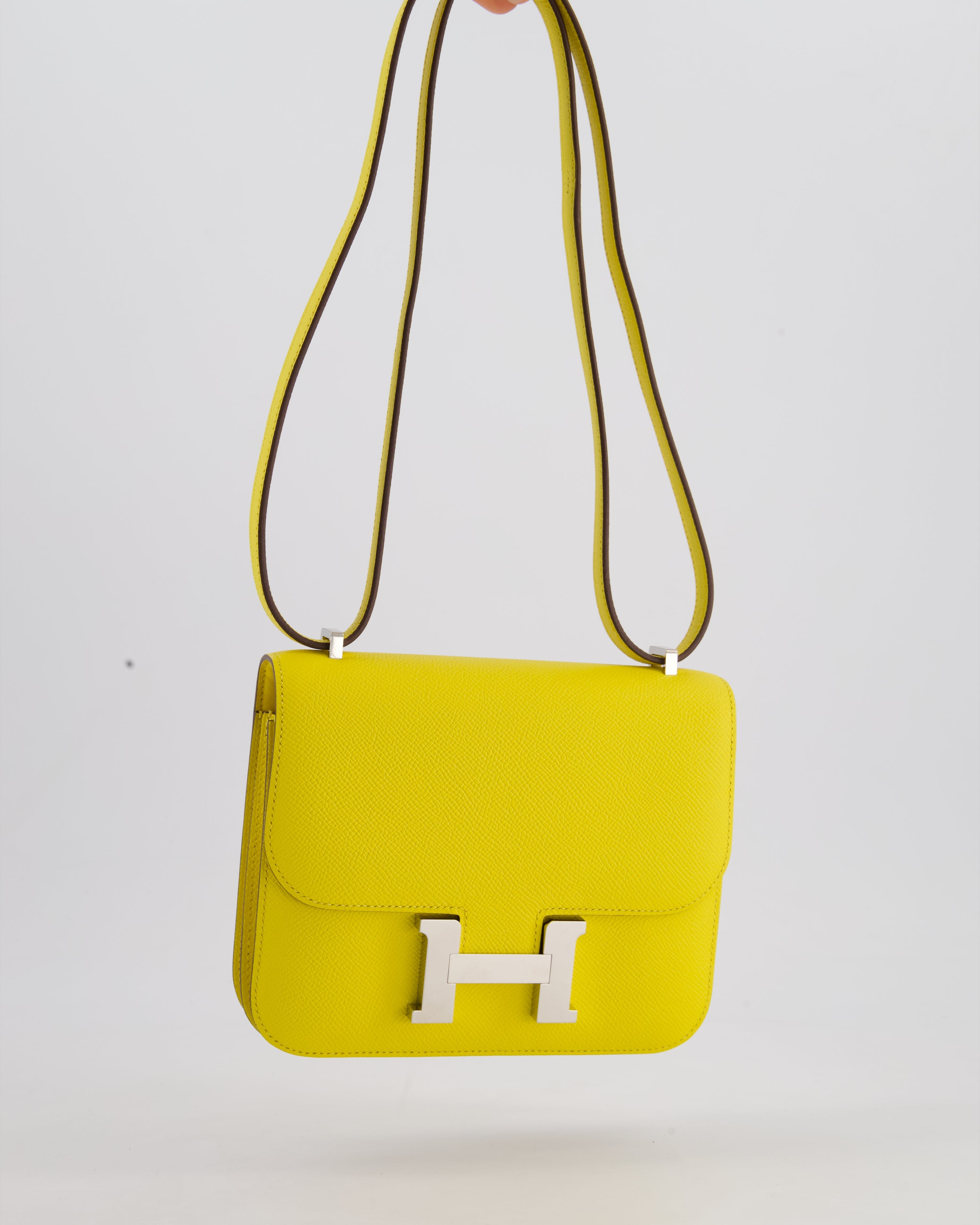 Hermès Constance III 18 Miroir Bag in Jaune De Naples Epsom Leather with Palladium Hardware