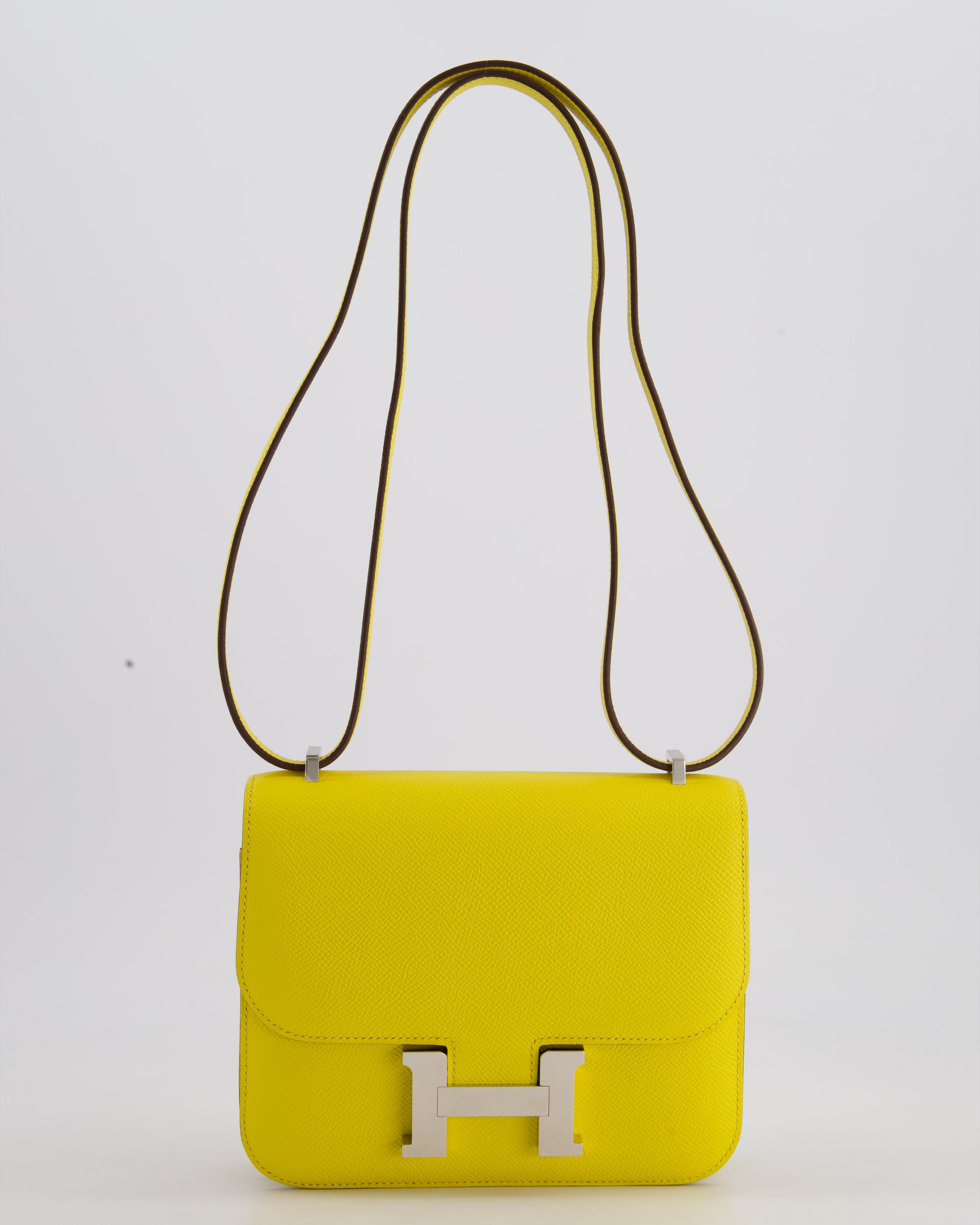 Hermès Constance III 18 Miroir Bag in Jaune De Naples Epsom Leather with Palladium Hardware