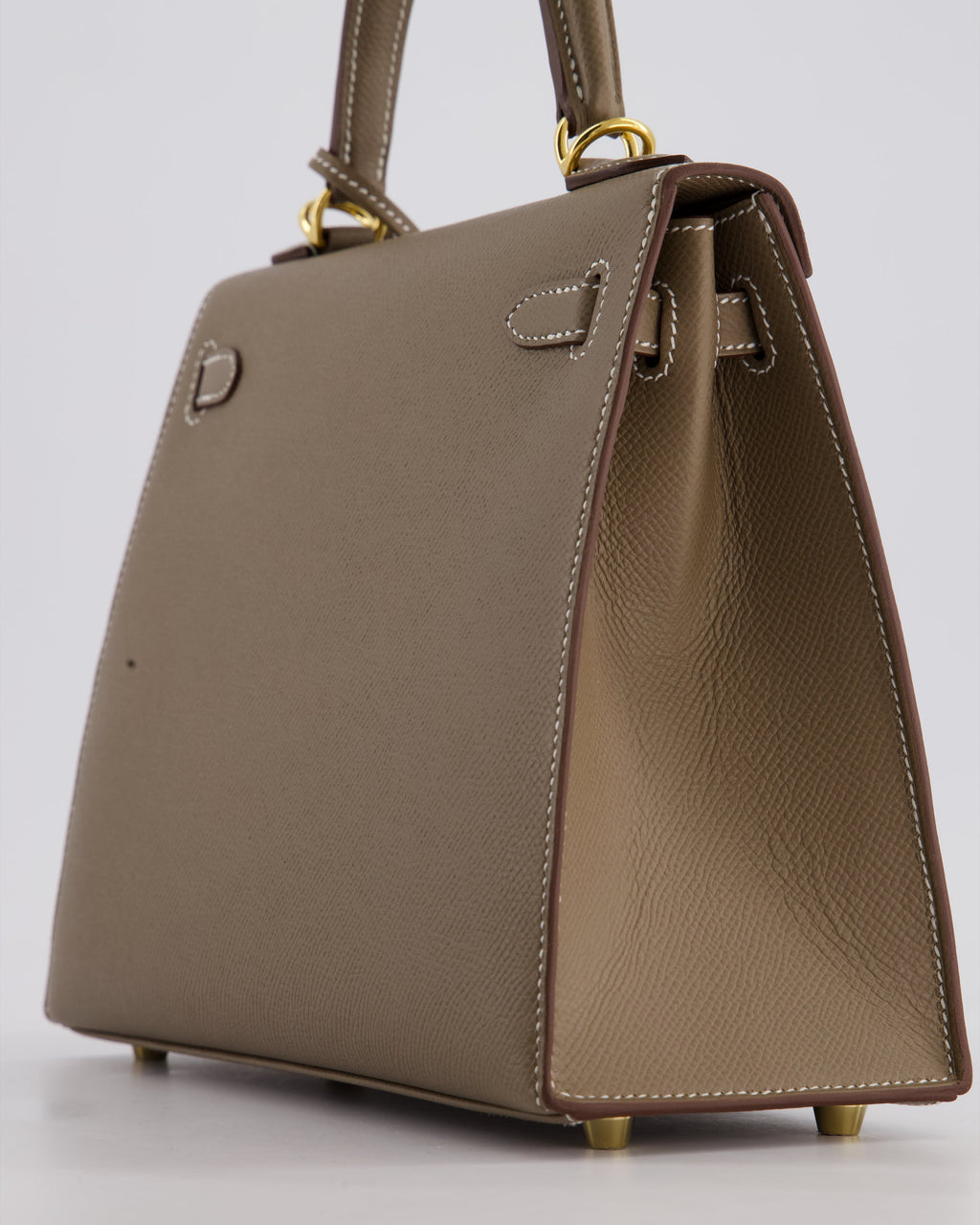 Hermès Kelly 25 Sellier Bag in Etoupe Epsom Leather and Gold Hardware