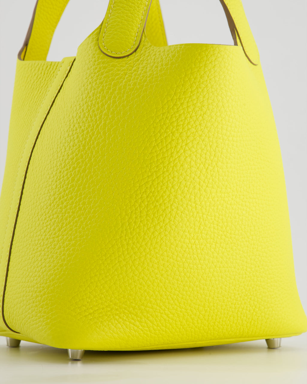 Hermès Picotin Lock Bag 18cm in Lime Clemence Leather with Palladium Hardware