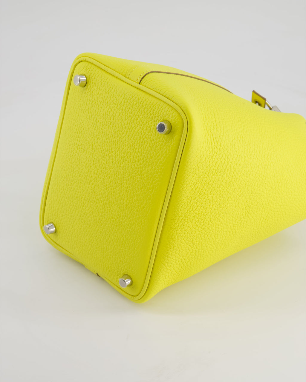 Hermès Picotin Lock Bag 18cm in Lime Clemence Leather with Palladium Hardware