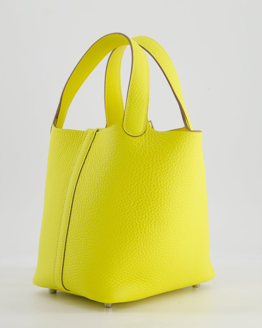 Hermès Picotin Lock Bag 18cm in Lime Clemence Leather with Palladium Hardware