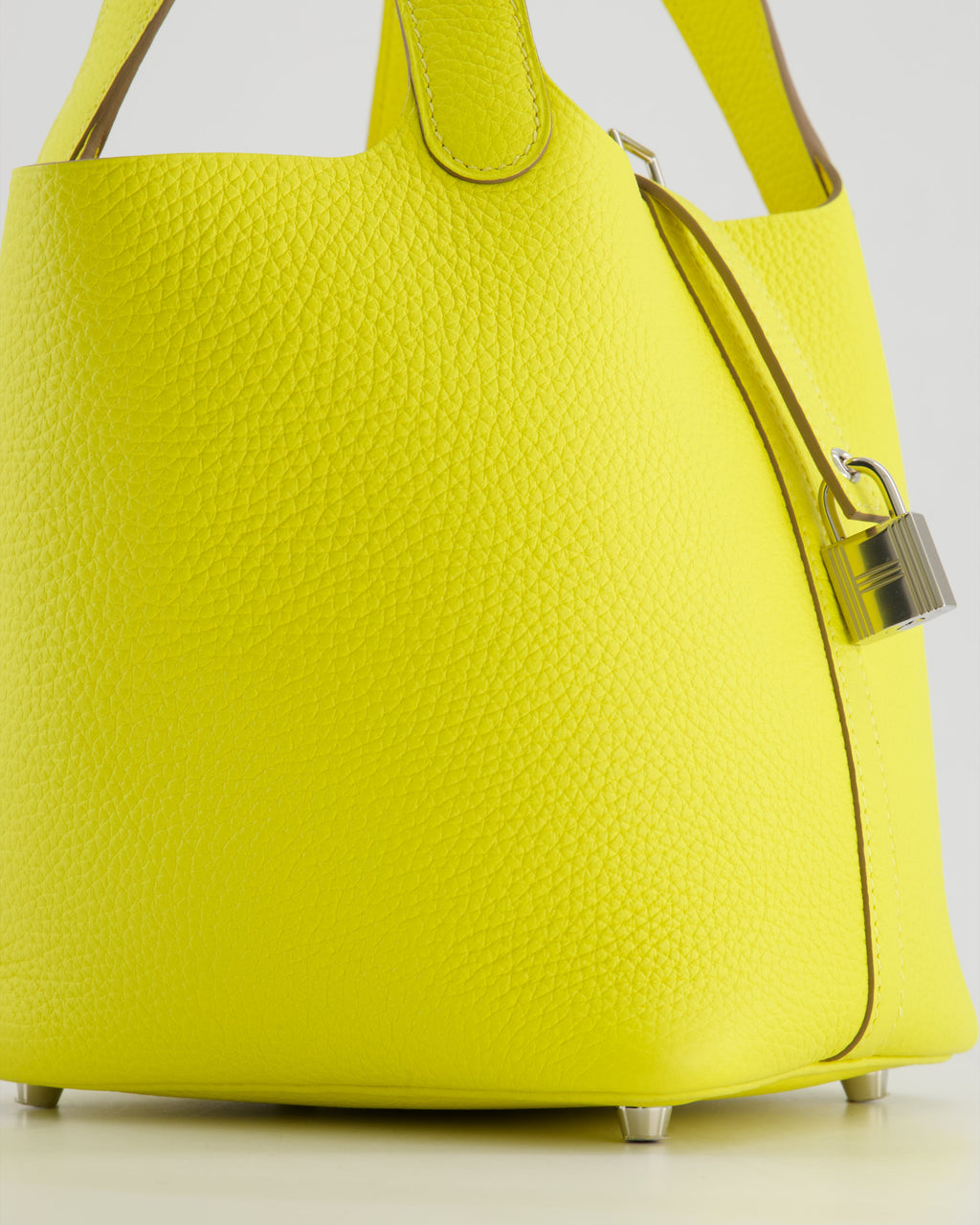 Hermès Picotin Lock Bag 18cm in Lime Clemence Leather with Palladium Hardware