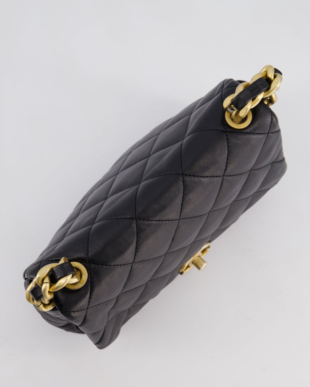 Chanel Black Small Single Flap Cross-Body Bag in Goatskin Leather with Gold & Black Hardware