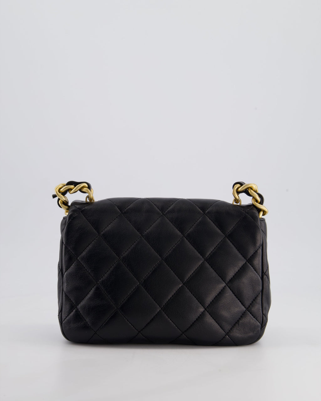 Chanel Black Small Single Flap Cross-Body Bag in Goatskin Leather with Gold & Black Hardware
