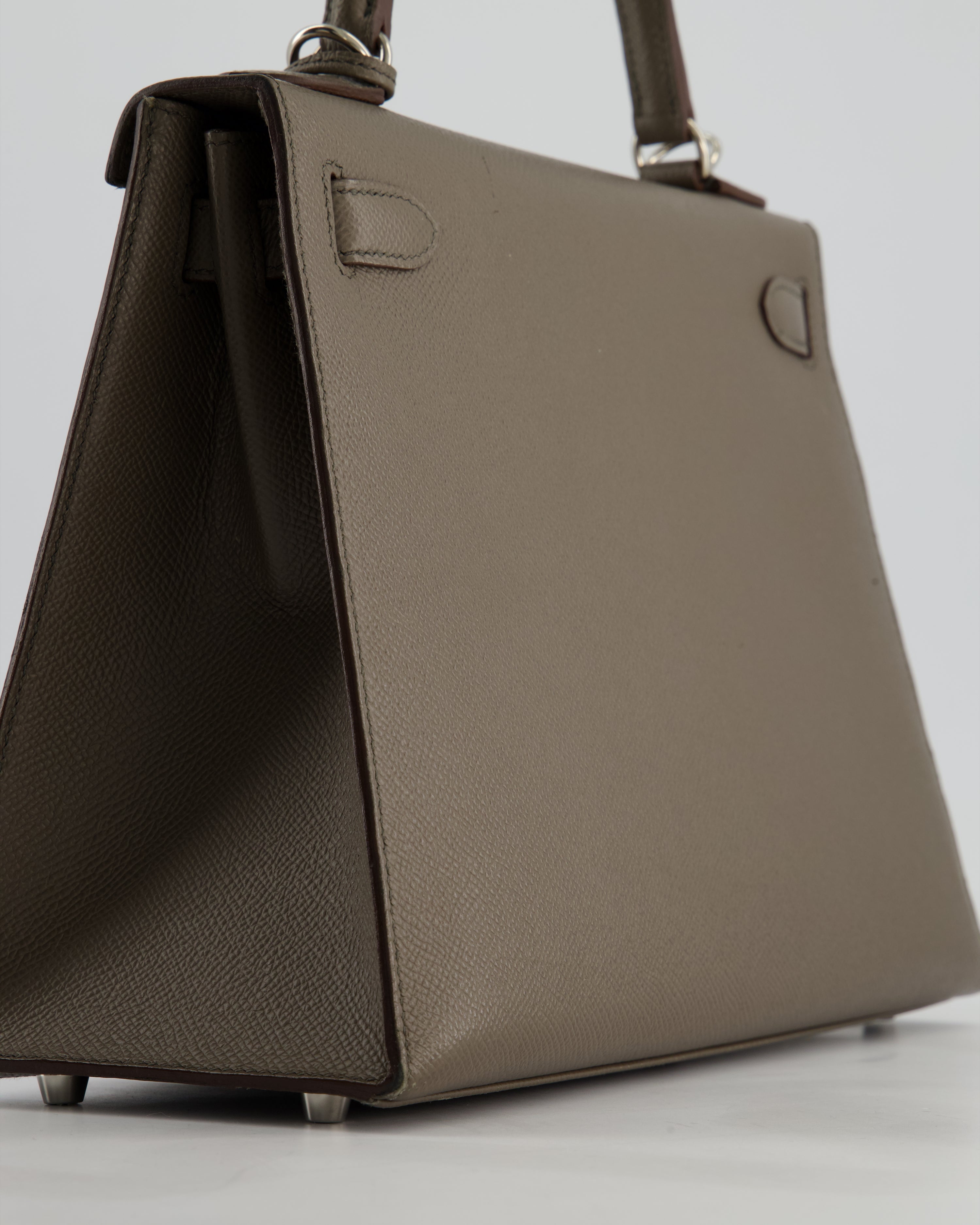 Hermès HSS Kelly 28 Sellier Bag in Gris Etain Epsom Leather with Palladium Hardware