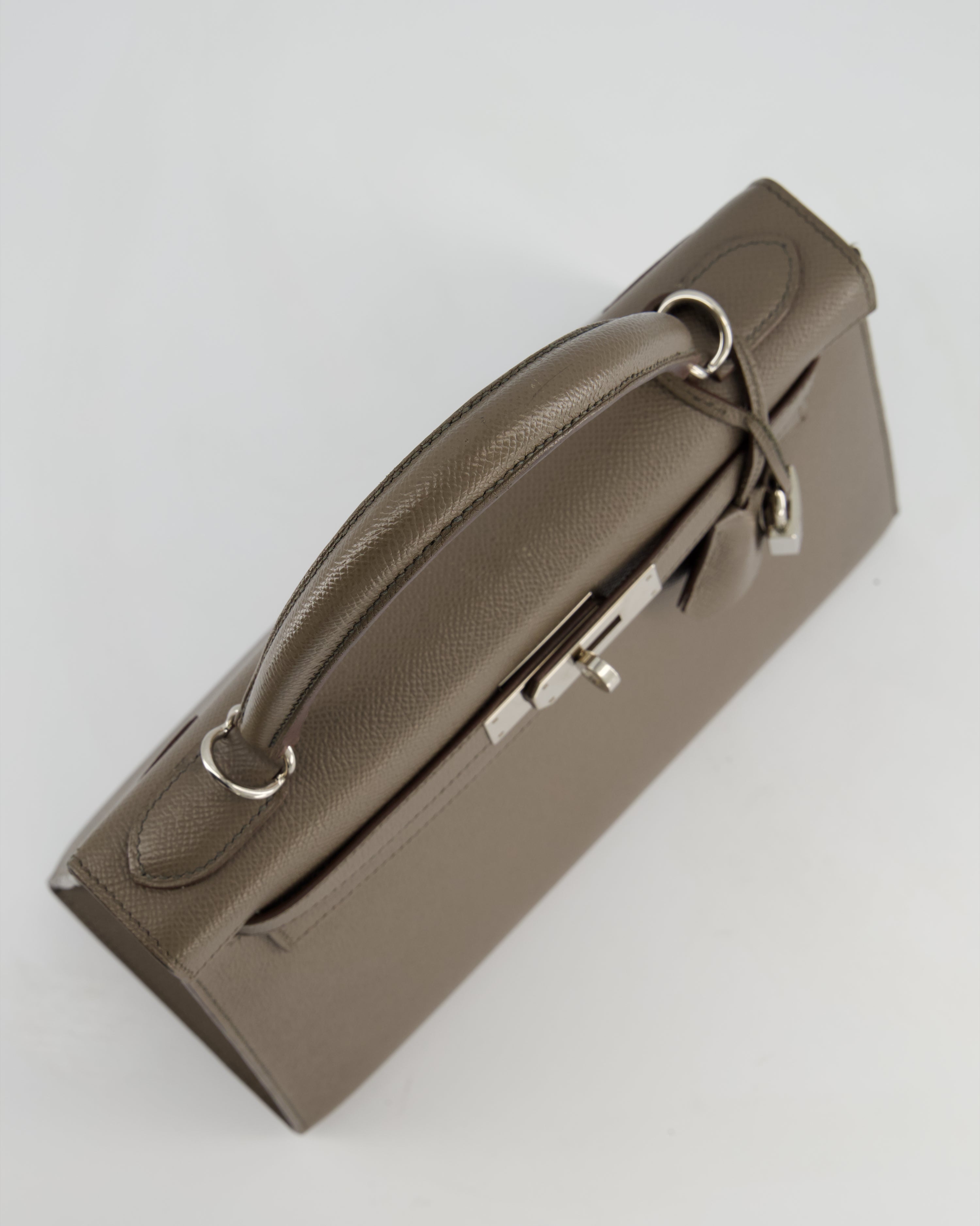Hermès HSS Kelly 28 Sellier Bag in Gris Etain Epsom Leather with Palladium Hardware