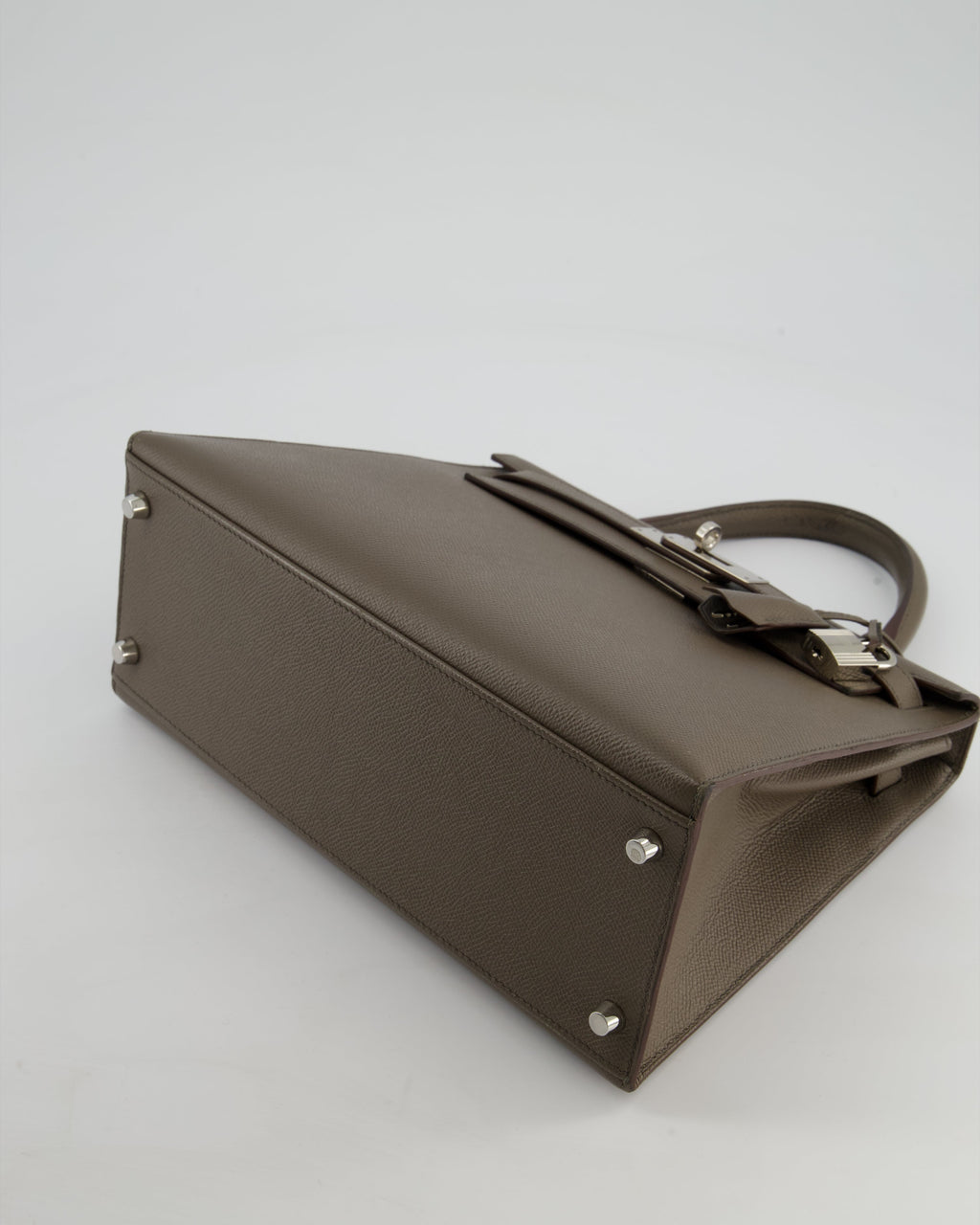 Hermès HSS Kelly 28 Sellier Bag in Gris Etain Epsom Leather with Palladium Hardware