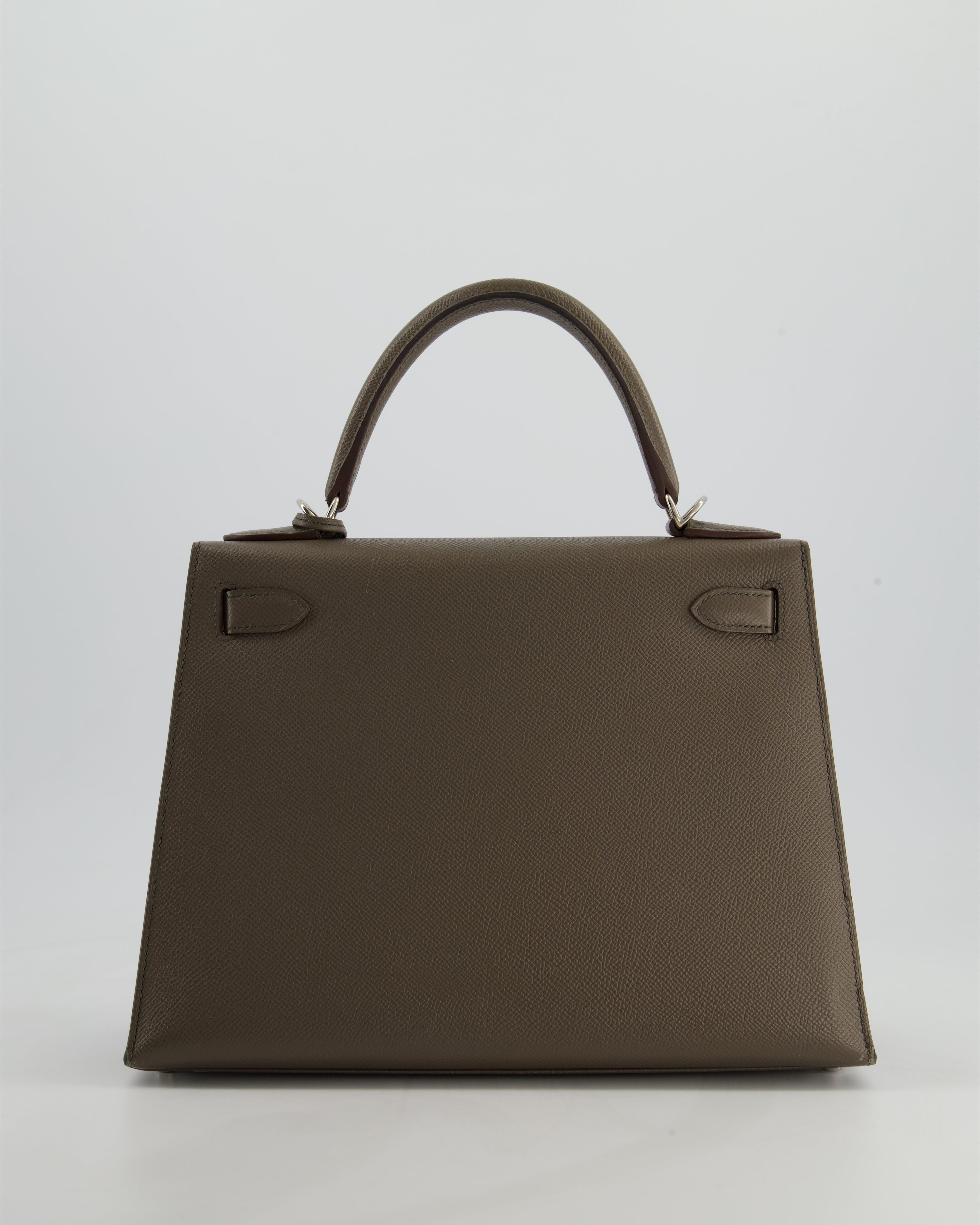 Hermès HSS Kelly 28 Sellier Bag in Gris Etain Epsom Leather with Palladium Hardware