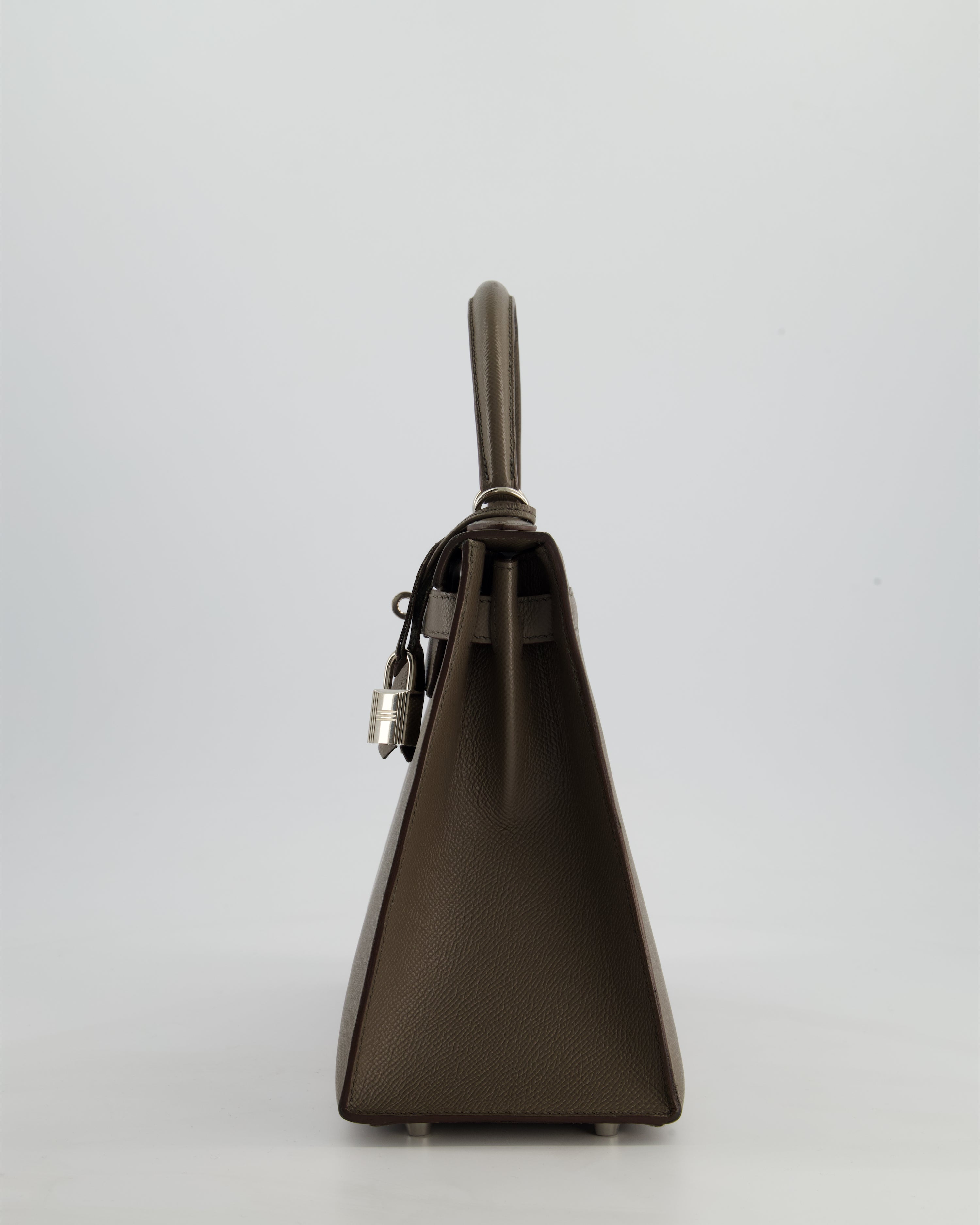 Hermès HSS Kelly 28 Sellier Bag in Gris Etain Epsom Leather with Palladium Hardware