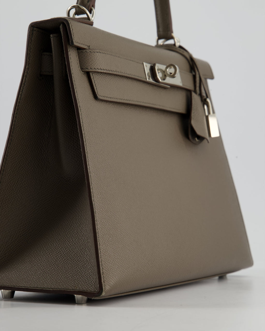 Hermès HSS Kelly 28 Sellier Bag in Gris Etain Epsom Leather with Palladium Hardware