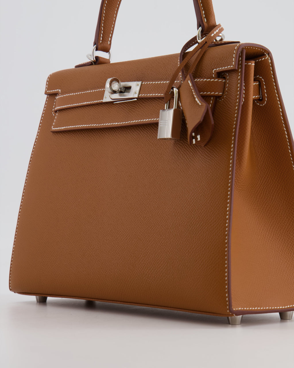 Hermès Kelly 25 Sellier Bag in Gold Epsom Leather with Palladium Hardware