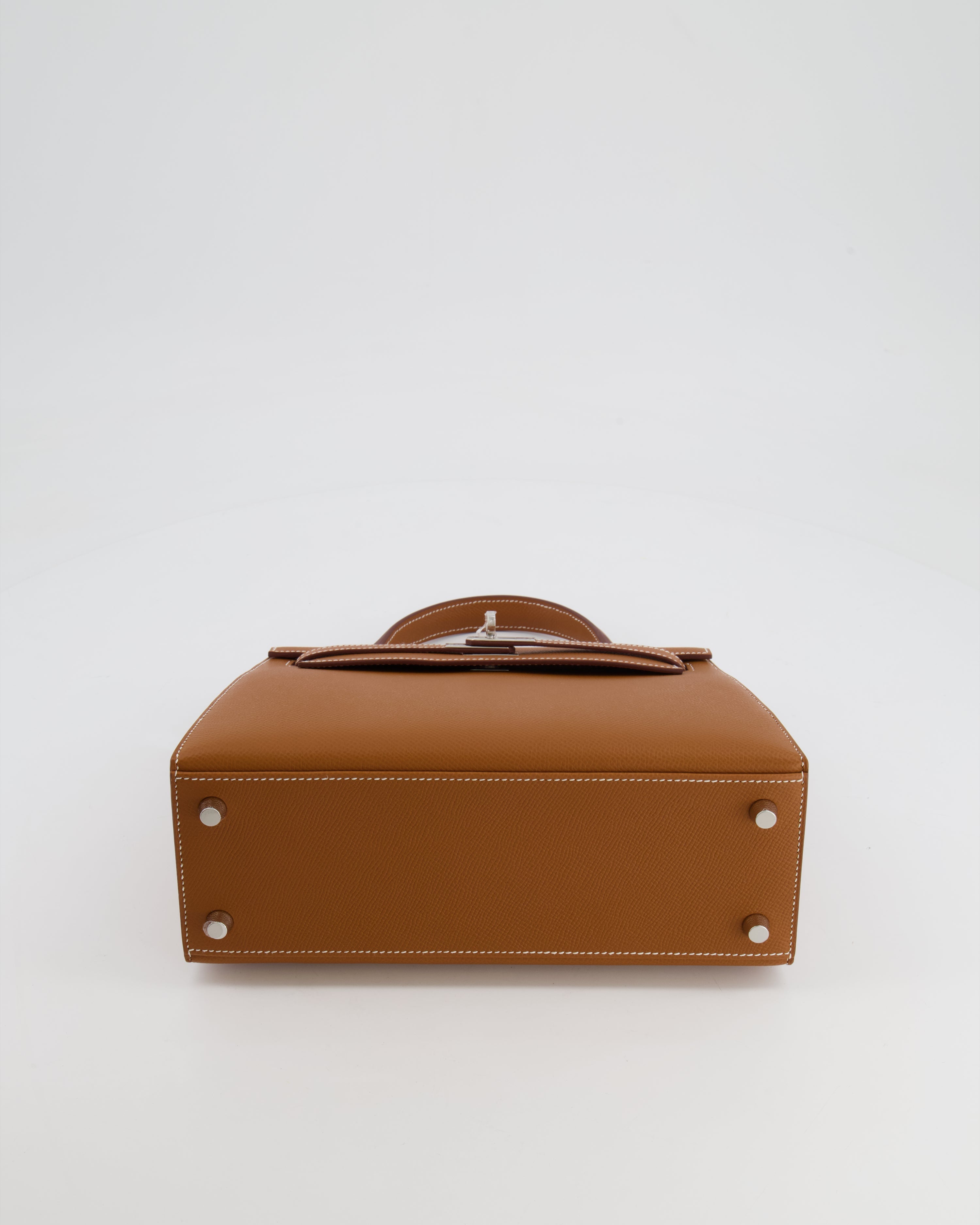 Hermès Kelly 25 Sellier Bag in Gold Epsom Leather with Palladium Hardware