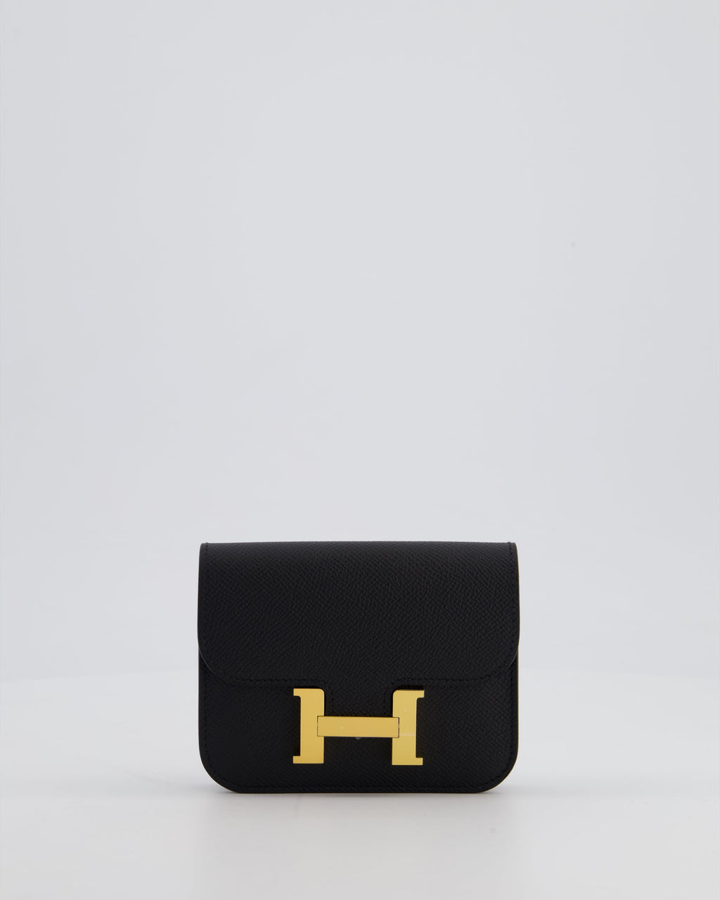 Hermès Constance Slim Belt Wallet Bag in Black Epsom Leather with Pocket and Gold Hardware