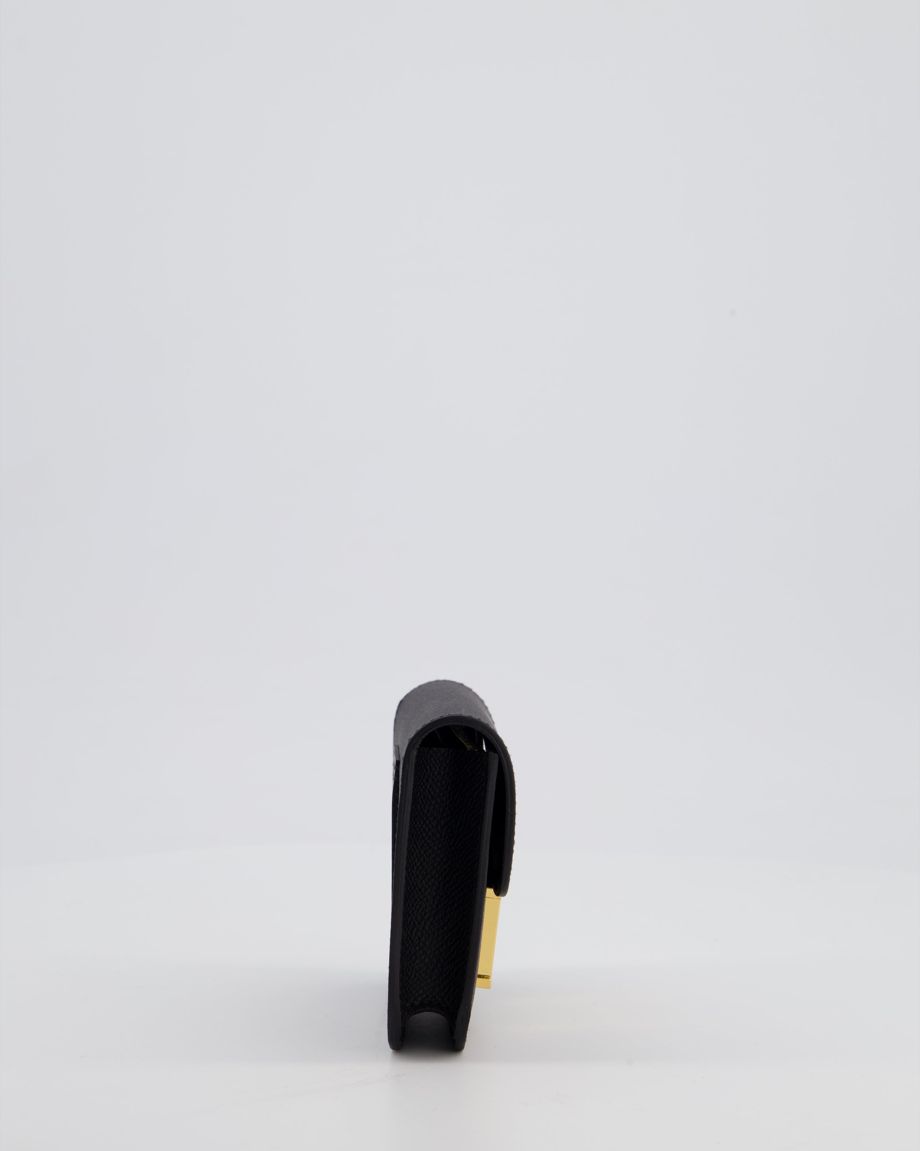 Hermès Constance Slim Belt Wallet Bag in Black Epsom Leather with Pocket and Gold Hardware