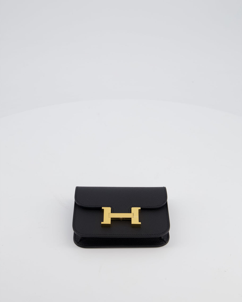 Hermès Constance Slim Belt Wallet Bag in Black Epsom Leather with Pocket and Gold Hardware