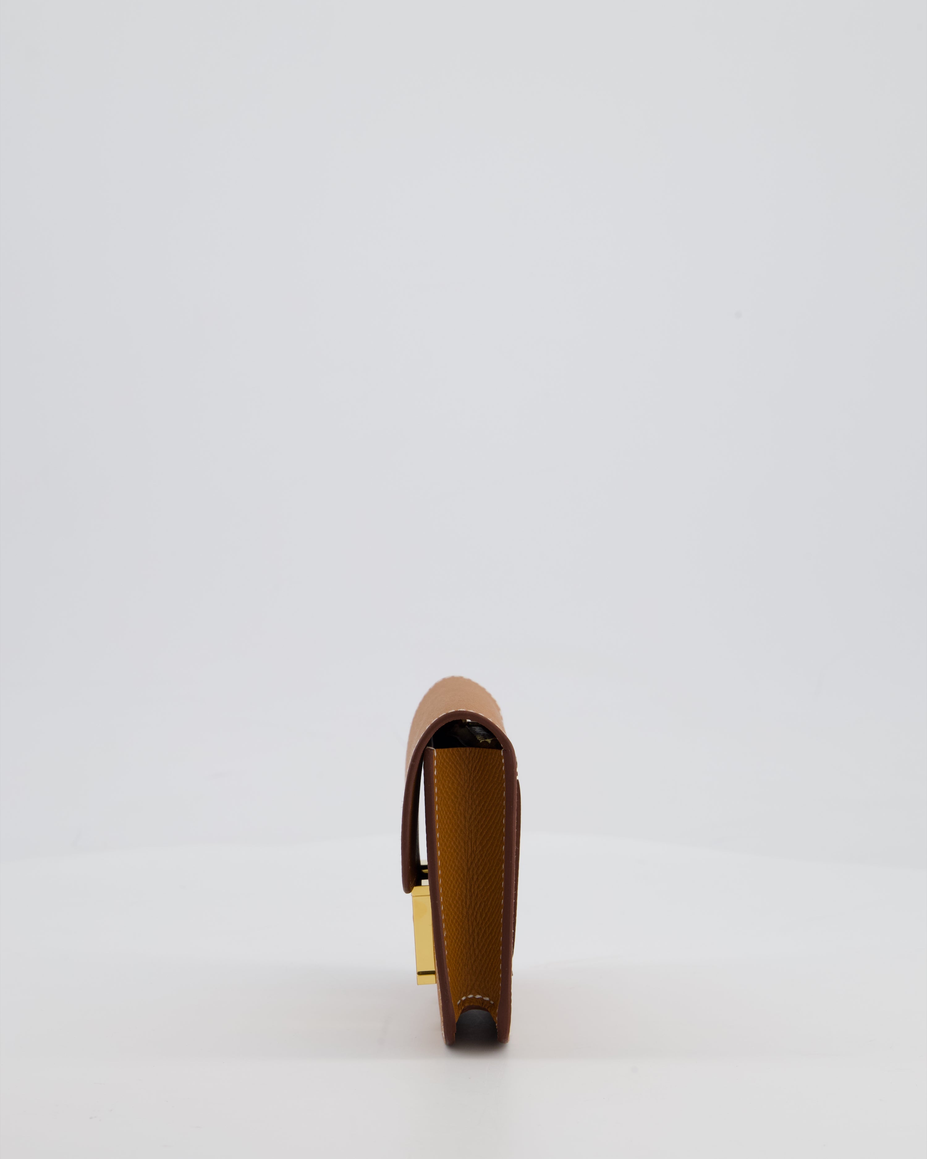 Hermès Constance Slim Belt Wallet Bag in Gold Epsom Leather with Pocket and Gold Hardware