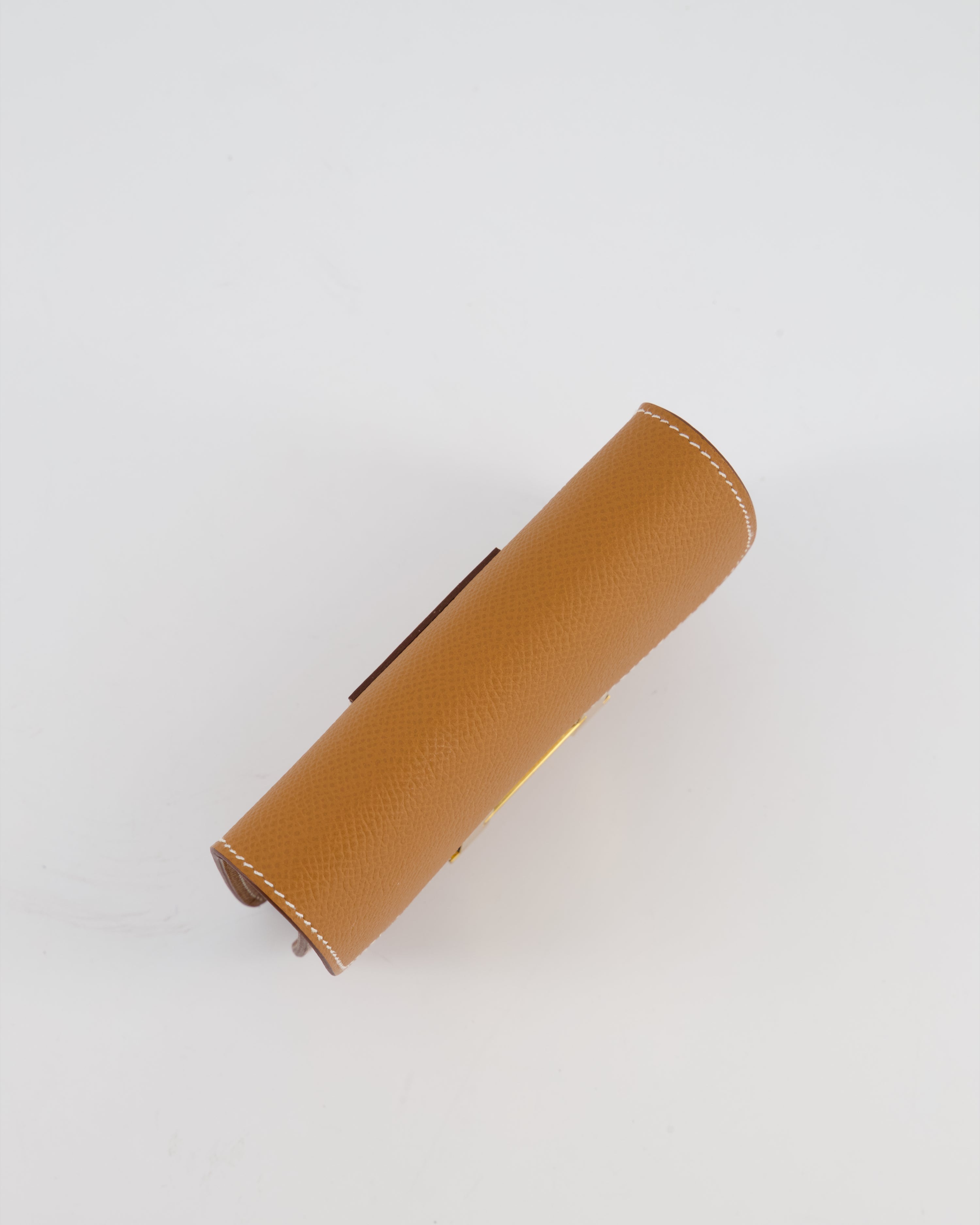 Hermès Constance Slim Belt Wallet Bag in Gold Epsom Leather with Pocket and Gold Hardware