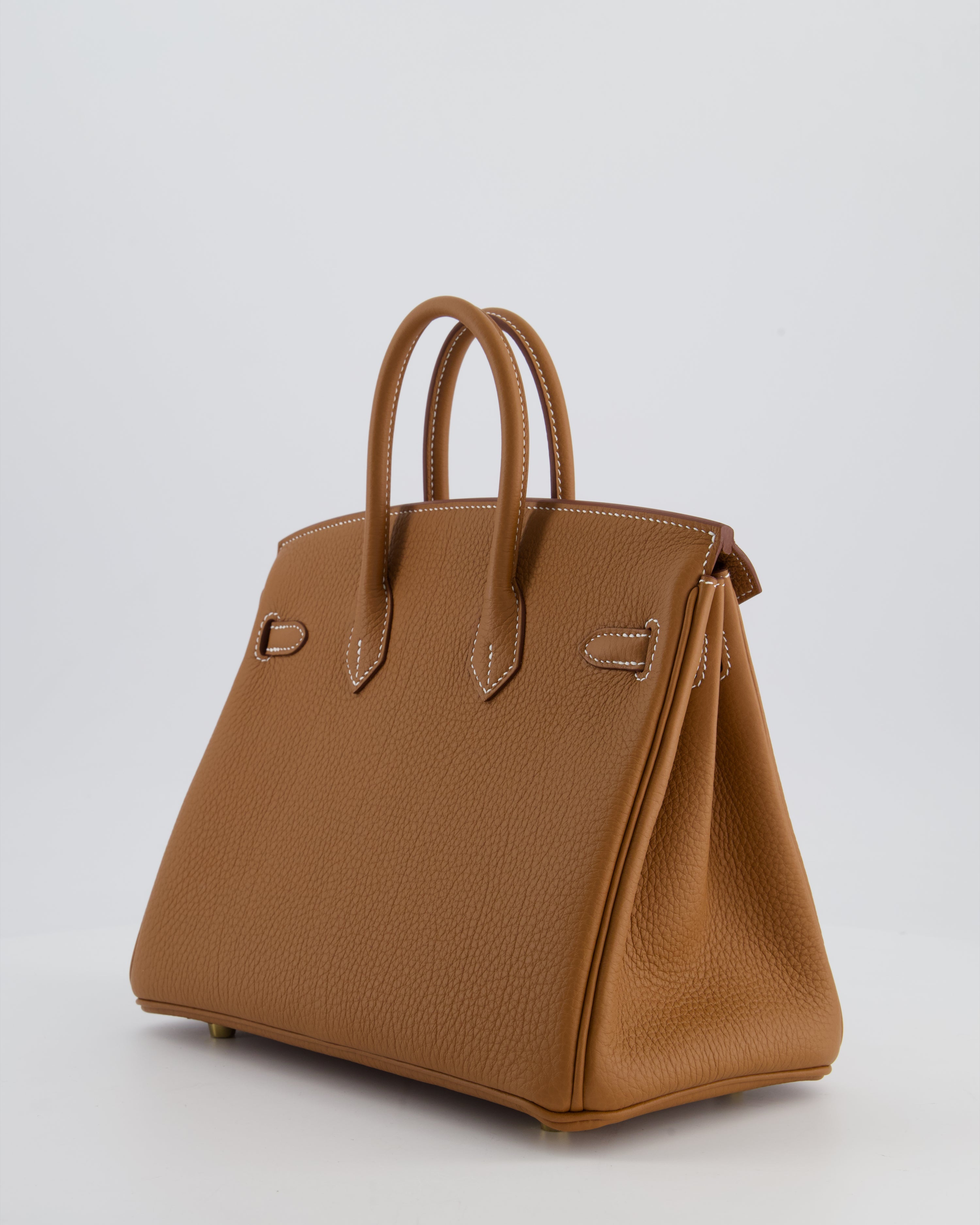 *HOT* Hermès Birkin 25 Retourne Bag in Gold Togo Leather with Gold Hardware