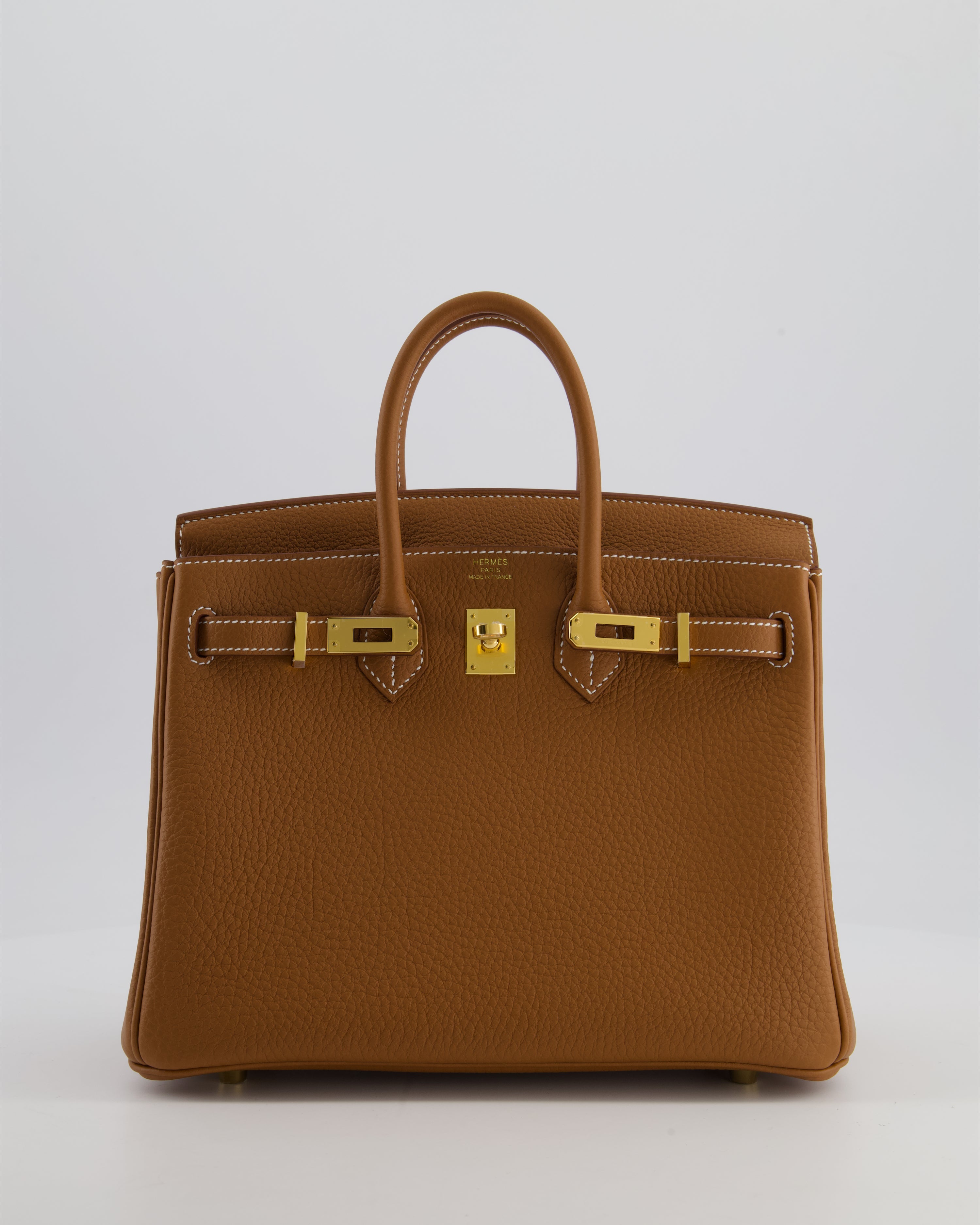 *HOT* Hermès Birkin 25 Retourne Bag in Gold Togo Leather with Gold Hardware
